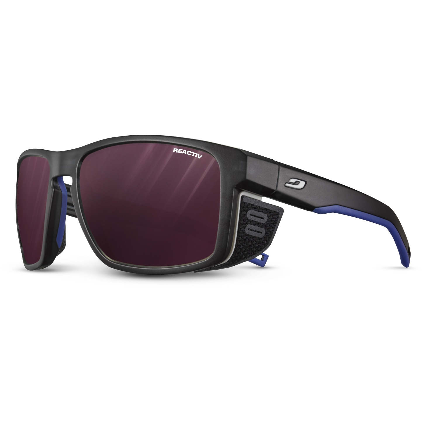 Picture of Julbo Shield Sunglasses - Black Translucent Blue/White / Reactiv 0-4 High Contrast