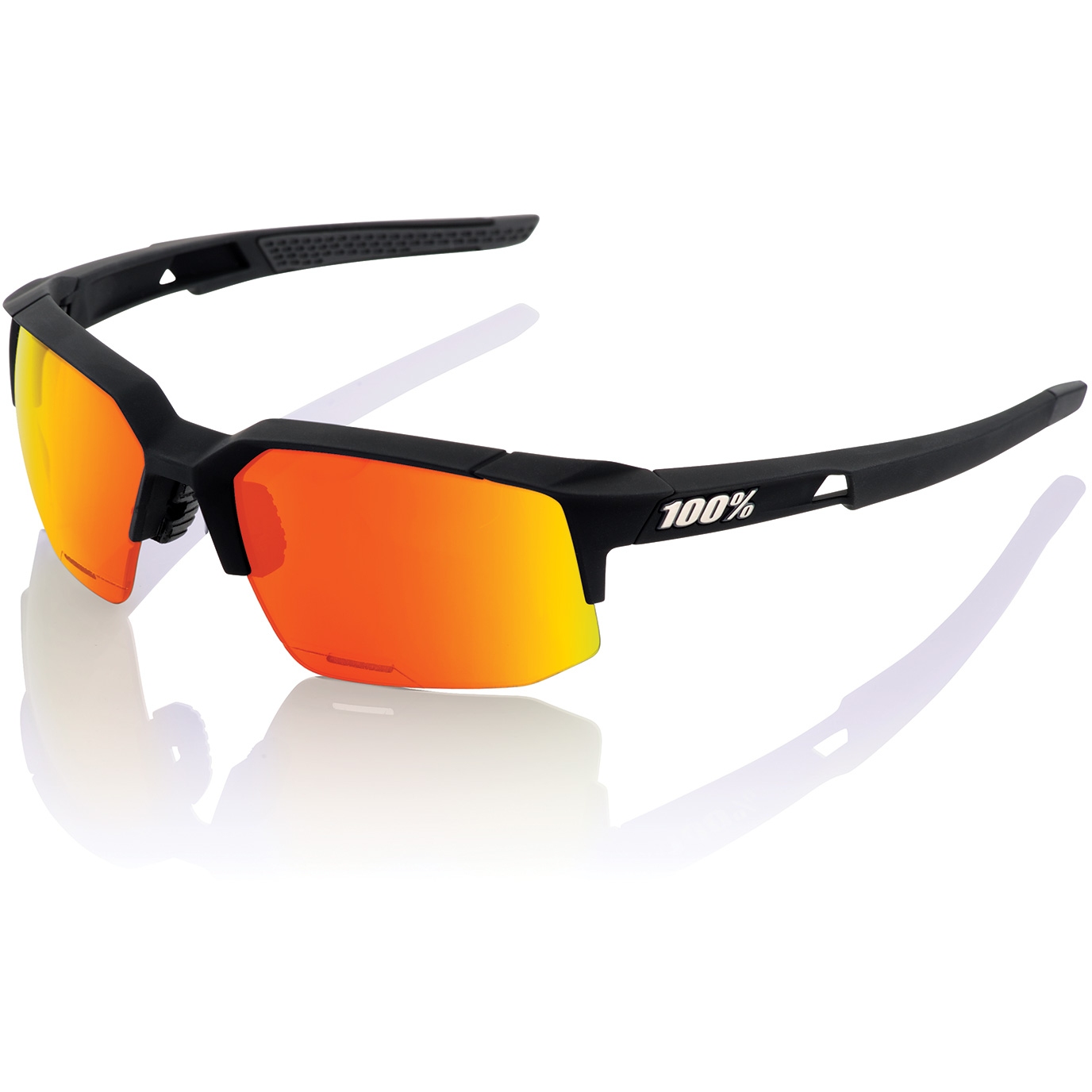Image de 100% Speedcoupe Lunettes - HiPER HD Multilayer Mirror Lens - Soft Tact Black / Red + Clear