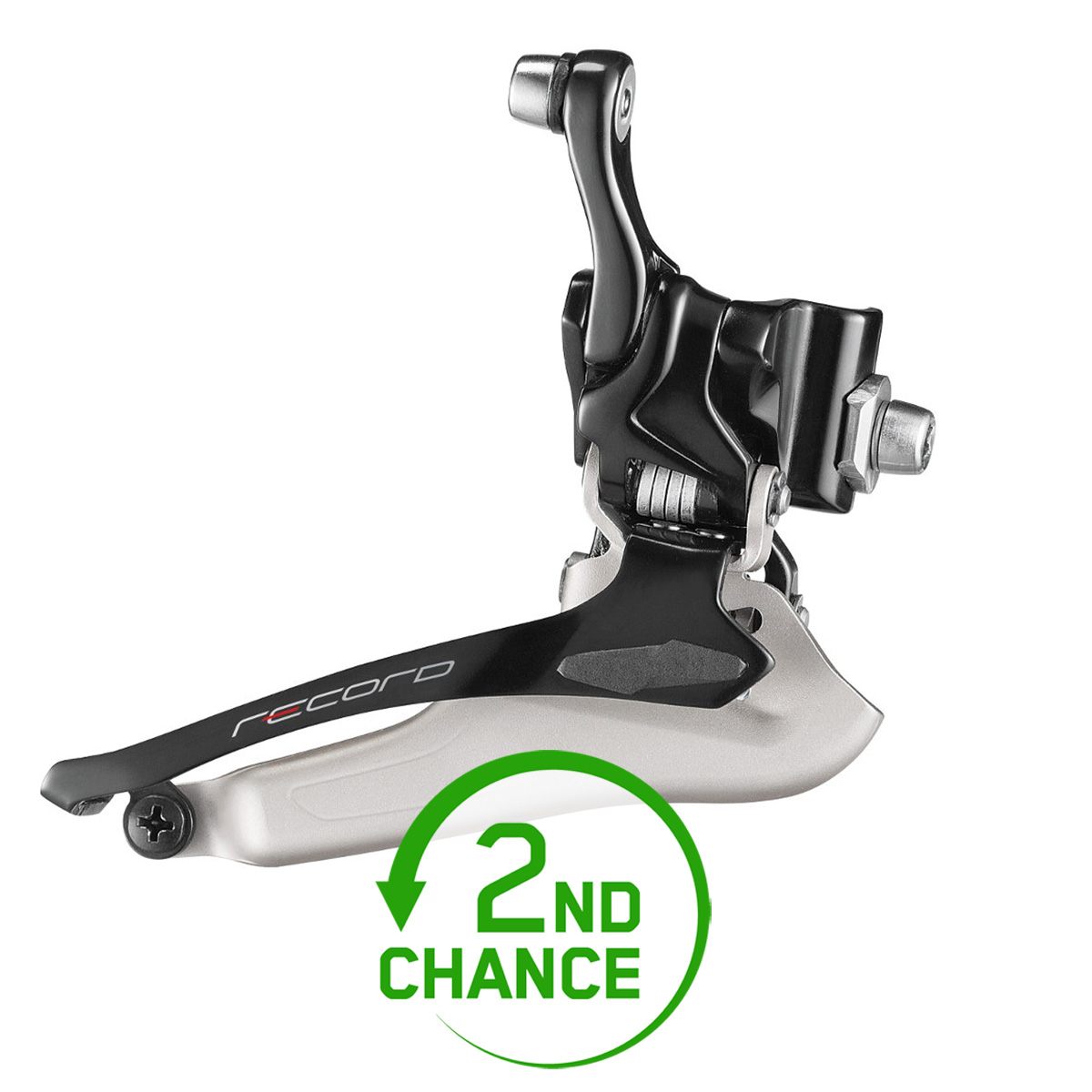 Image of Campagnolo Record Front Derailleur 2x12-speed - black/silver - 2nd Choice