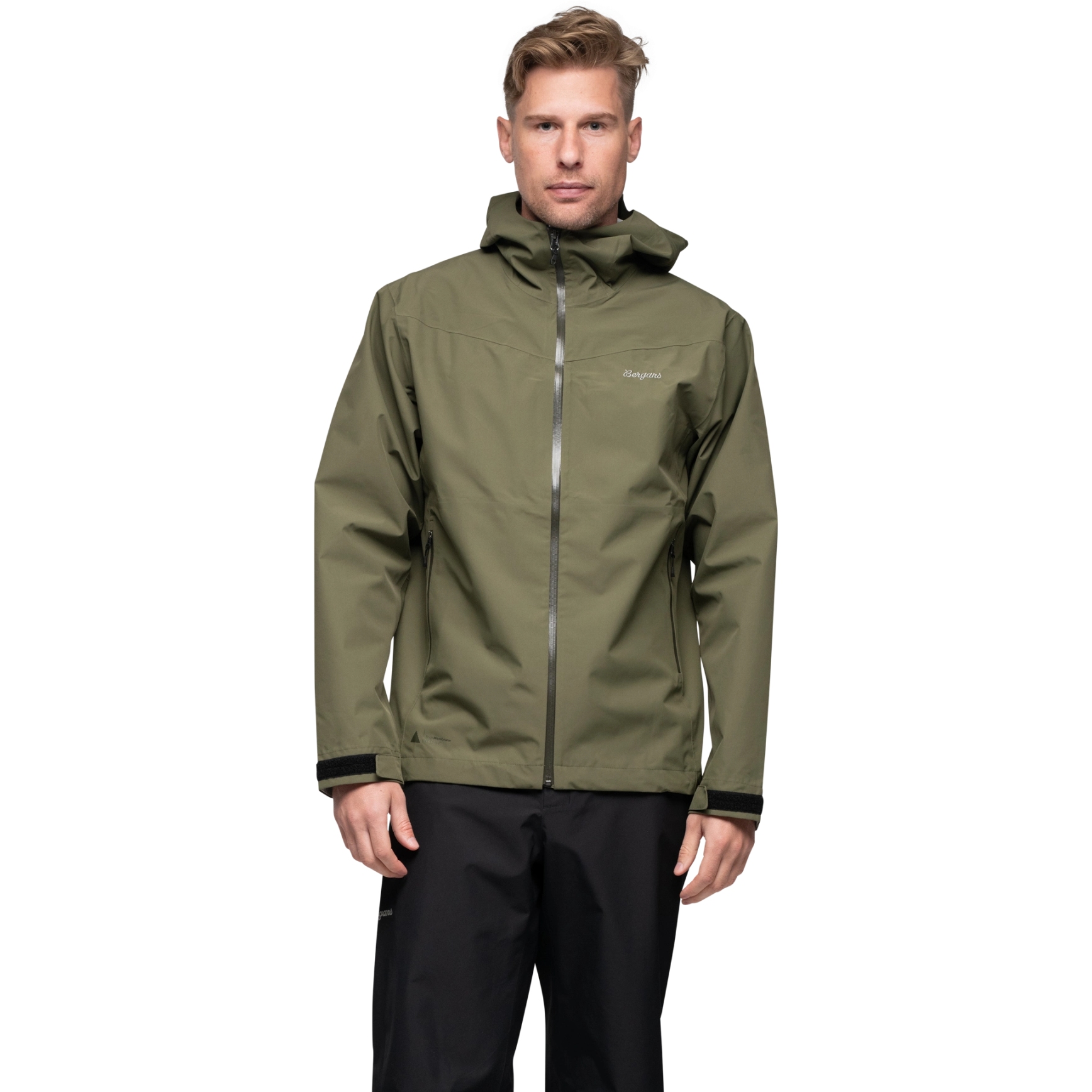 Мужская куртка Bergans Essentials Rainshell объемом 2,5 л - темно-зеленая от грязи