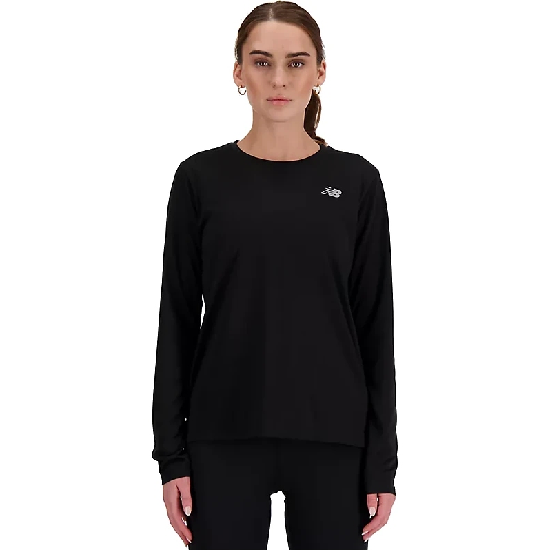 Женская рубашка New Balance Sport Essentials с длинным рукавом - черный
