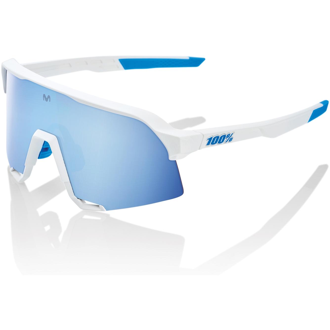 Produktbild von 100% S3 Movistar Brille - HiPER Mirror Lens - Team White / Blue Multilayer + Clear