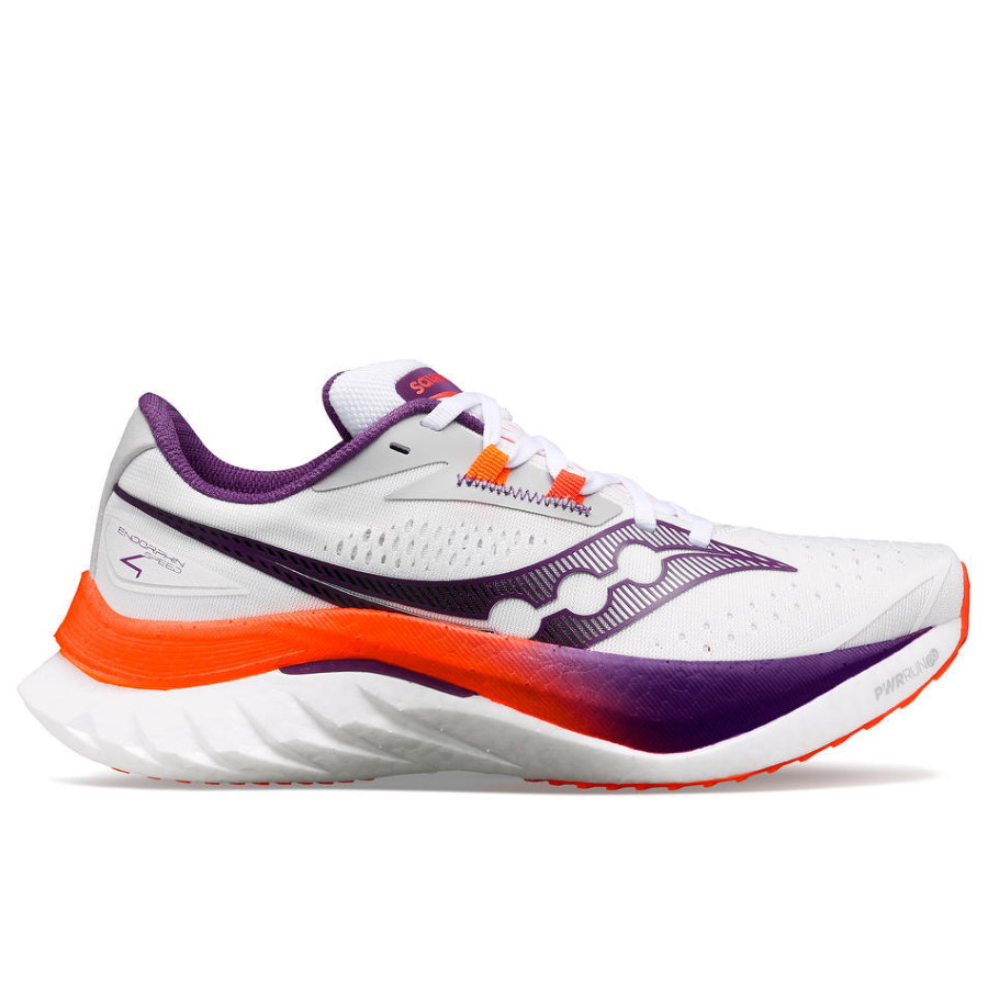 Produktbild von Saucony Endorphin Speed 4 Laufschuhe Damen - weiß/violett