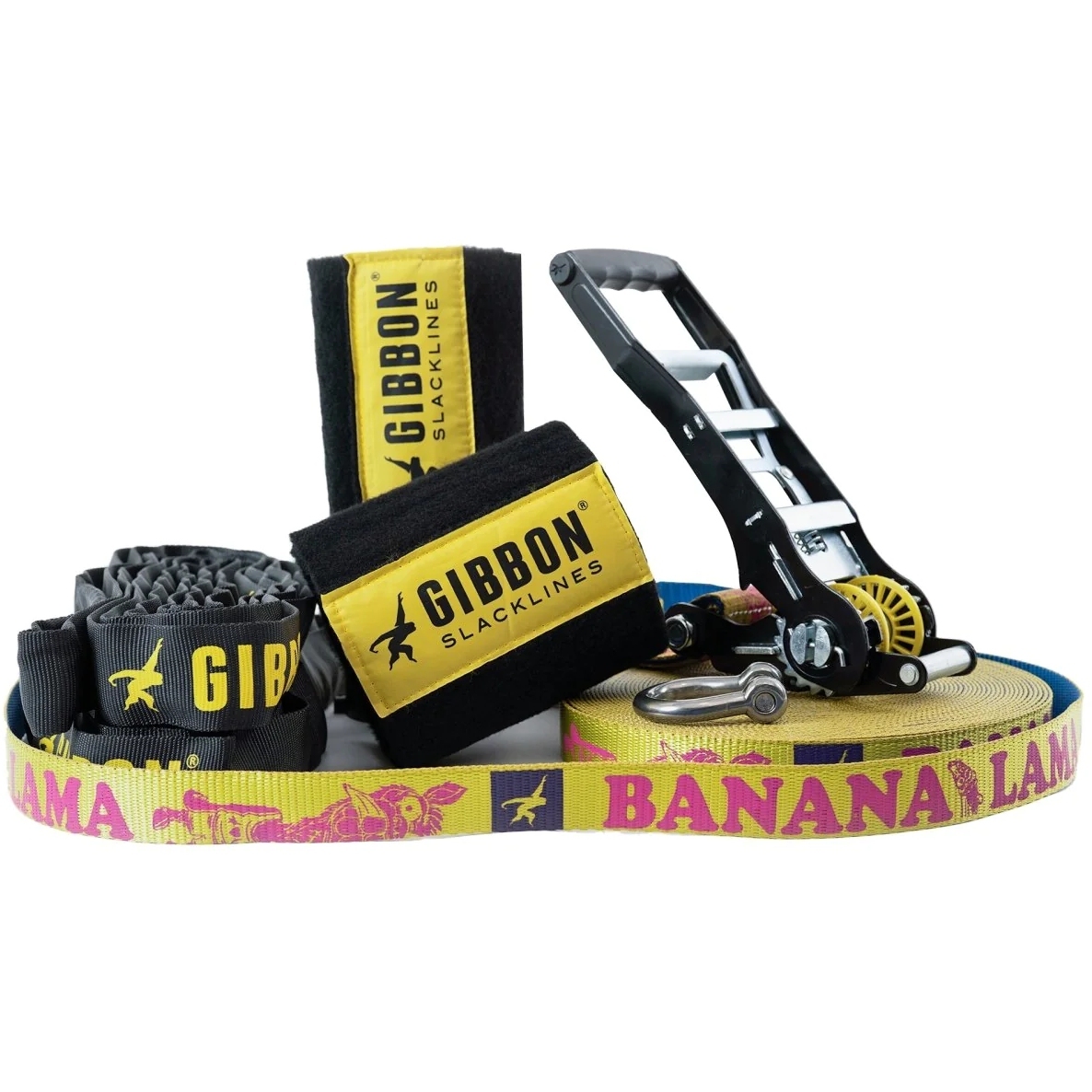 Produktbild von GIBBON Banana Lama Treewear Set XL Slackline - blau/gelb