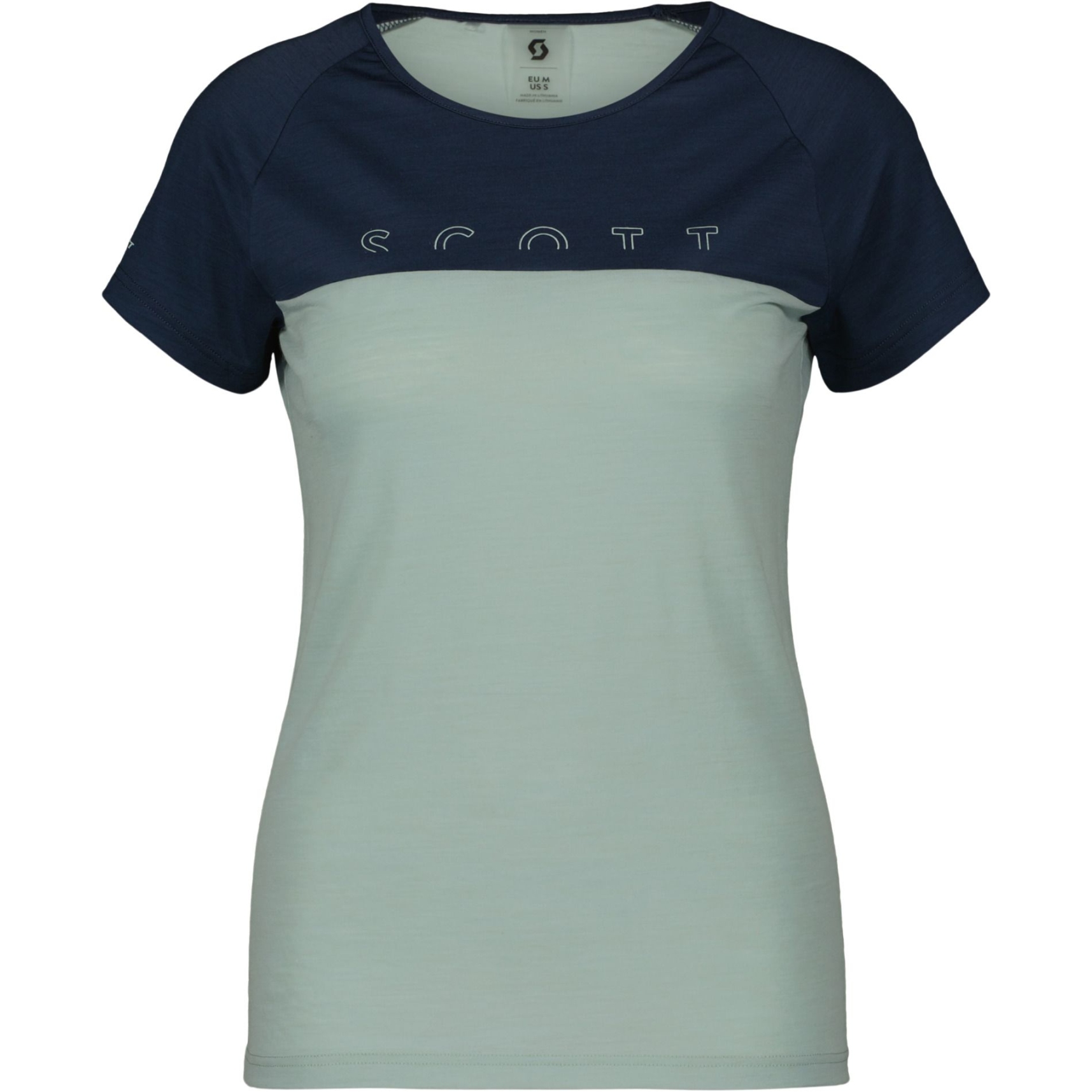 Produktbild von SCOTT Defined Merino Kurzarmshirt Damen - metal blue/fresh green
