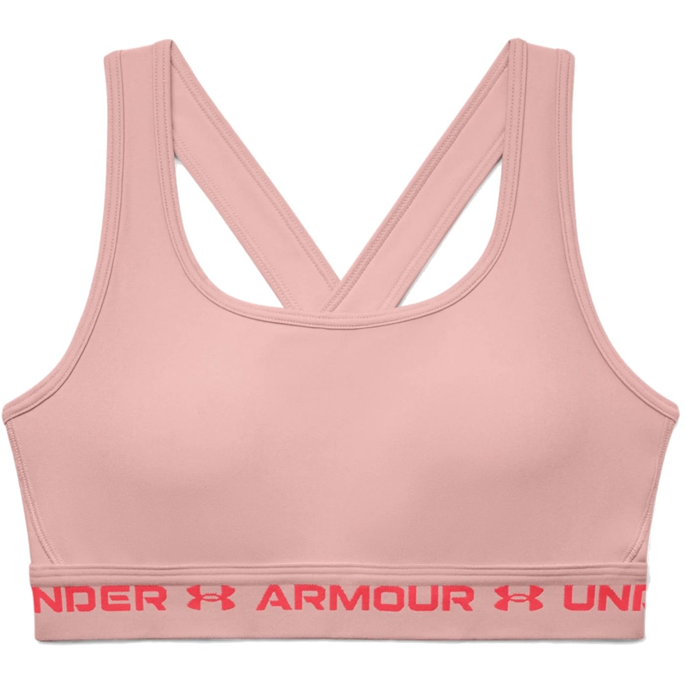 Produktbild von Under Armour Damen Sport-BH Armour® Mid Crossback - Retro Pink Light Heather/Retro Pink/Beta