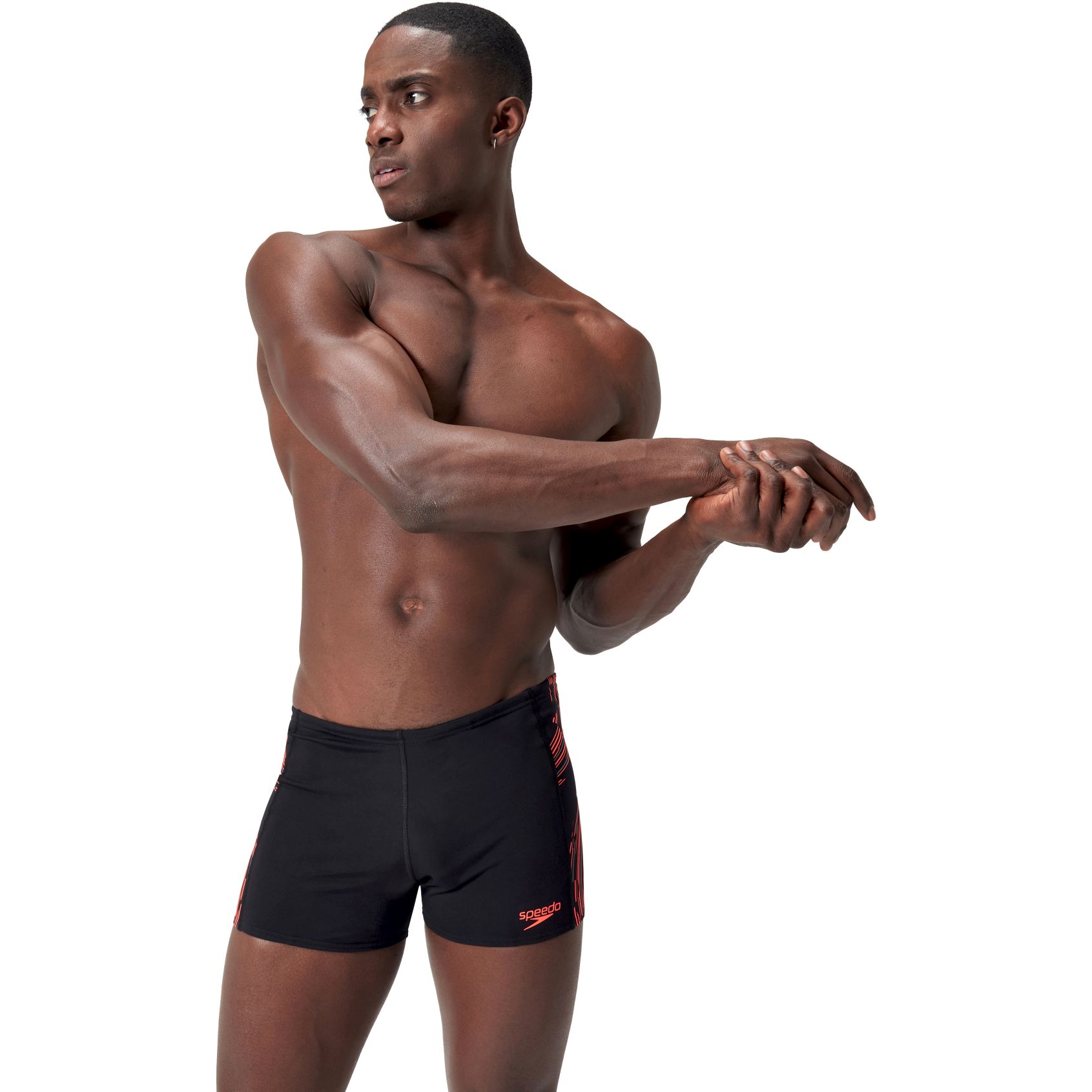 Bild von Speedo Tech Panel Aquashort Herren - black/sirenred/usacharcoal