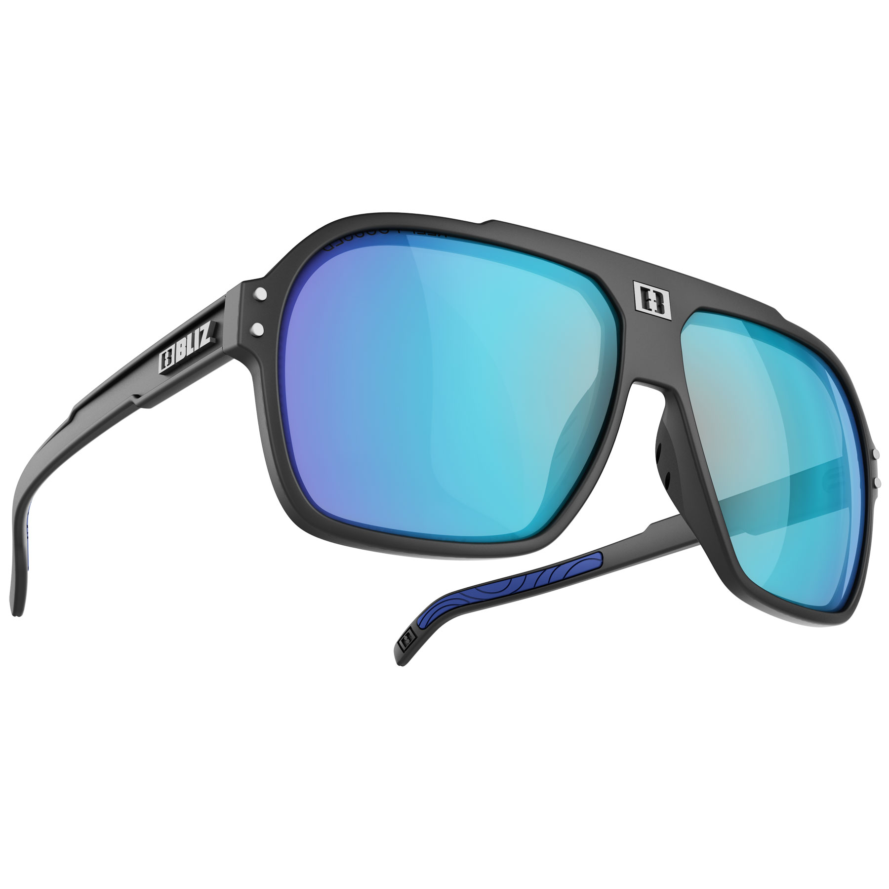 Picture of Bliz Targa Glasses - Matt Black / Smoke with Blue Multi