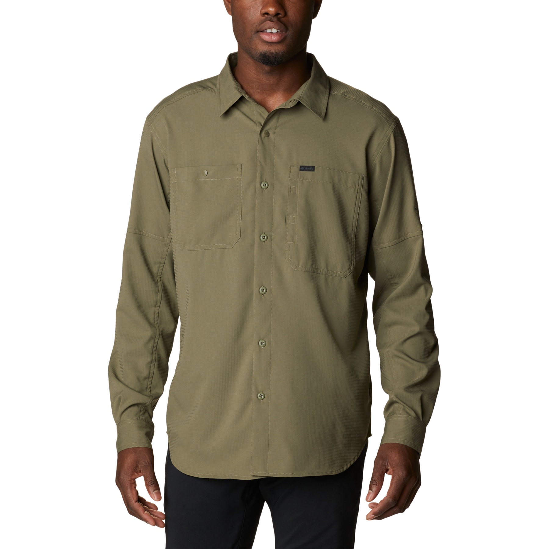 Columbia Mens Silver Ridge Lite Long Sleeve Shirt Fishing Hiking Olive  Green 4XL