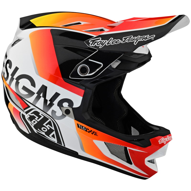 Picture of Troy Lee Designs D4 Composite MIPS Helmet - Qualifier White/Orange