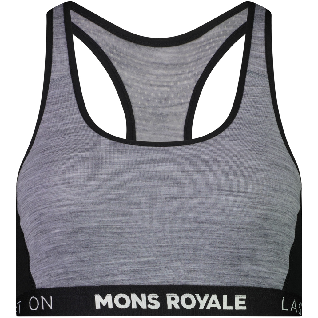 Produktbild von Mons Royale Sierra Sport BH Damen - grey heather / schwarz