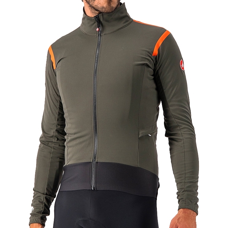 Picture of Castelli Alpha RoS 2 Light Jacket - military green/fiery red-black