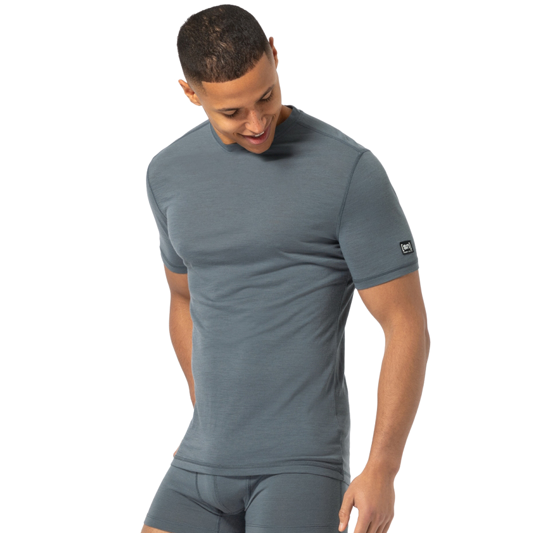 Produktbild von SUPER.NATURAL Sierra140 Kurzarm-Unterhemd Herren - Turbulence Blue