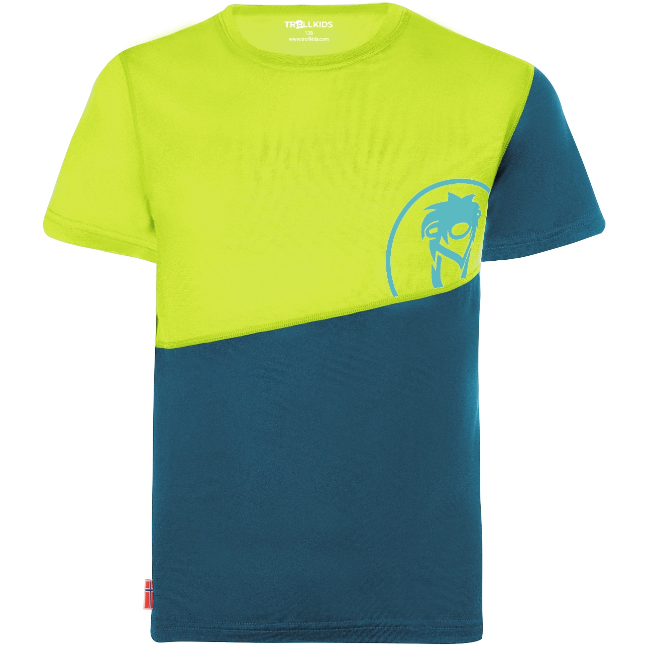 Productfoto van Trollkids Sandefjord Kinder T-Shirt - Petrol/Lime