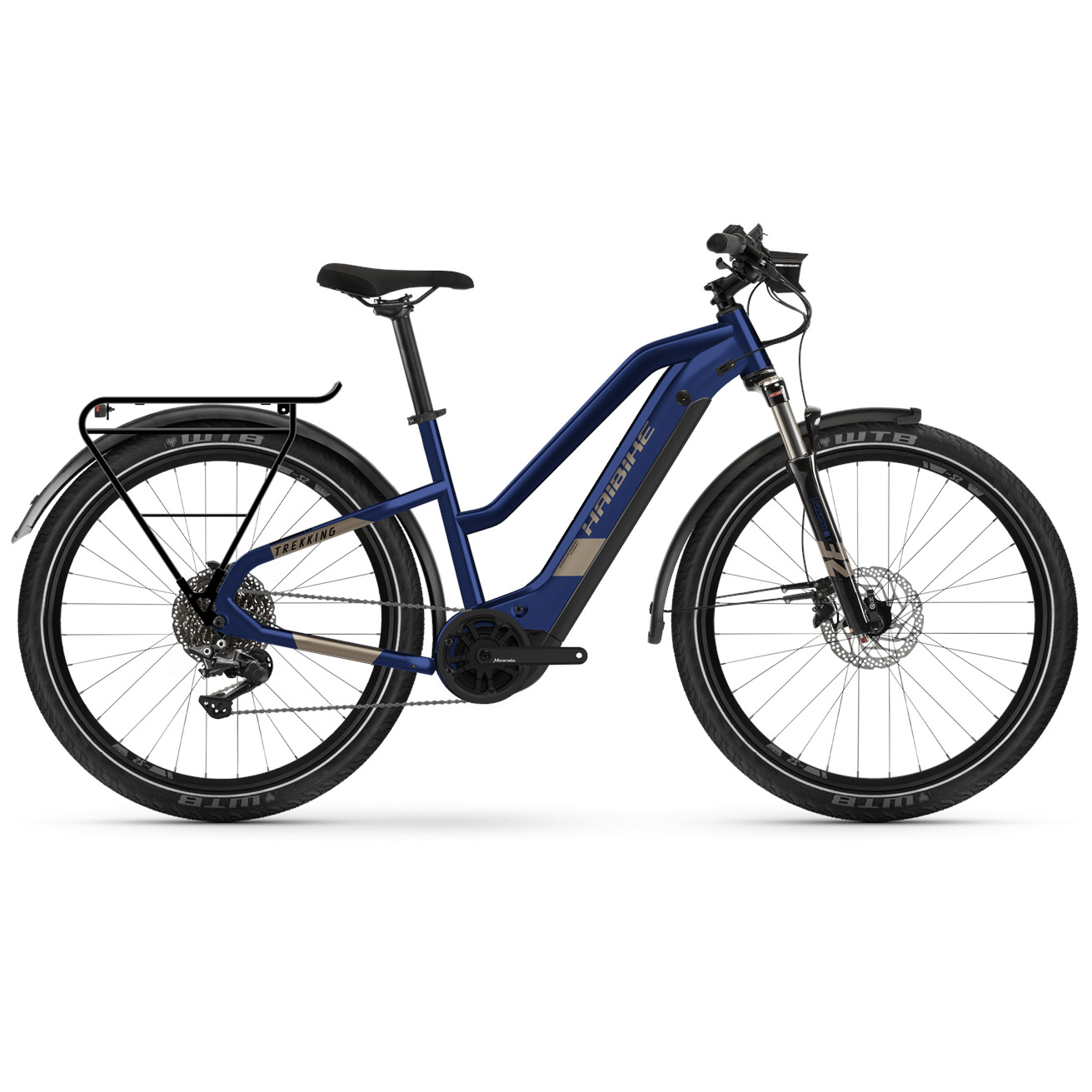Picture of Haibike Trekking 7 Mid i630Wh - 27.5&quot; Women Electric Trek Bike - 2022 - blue/sand