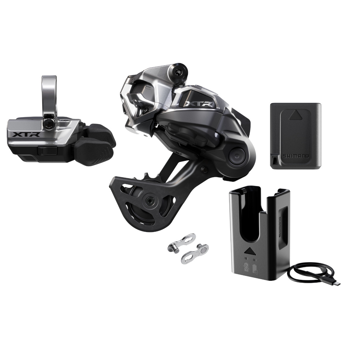 Productfoto van Shimano XTR M9250 Upgrade Kit - Di2 | 1x12-voudig - met RD-M9250-GS / SW-M9250-R