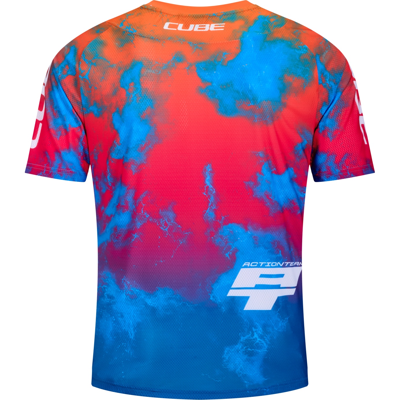 Maillot Cube Vertex X équipe D'action, Col Rond, Manches Courtes, Taille S, Bleu