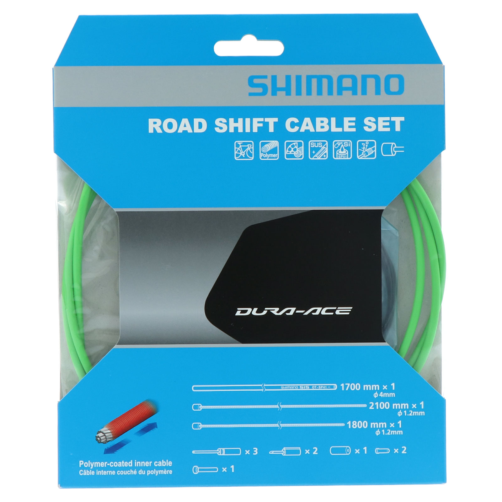 thumbnail image 2 of Shimano Dura-Ace Polymer-Coated Stainless Steel Shift Cable (1.2 X 2100mm) – Y63Z98950 2 of 4