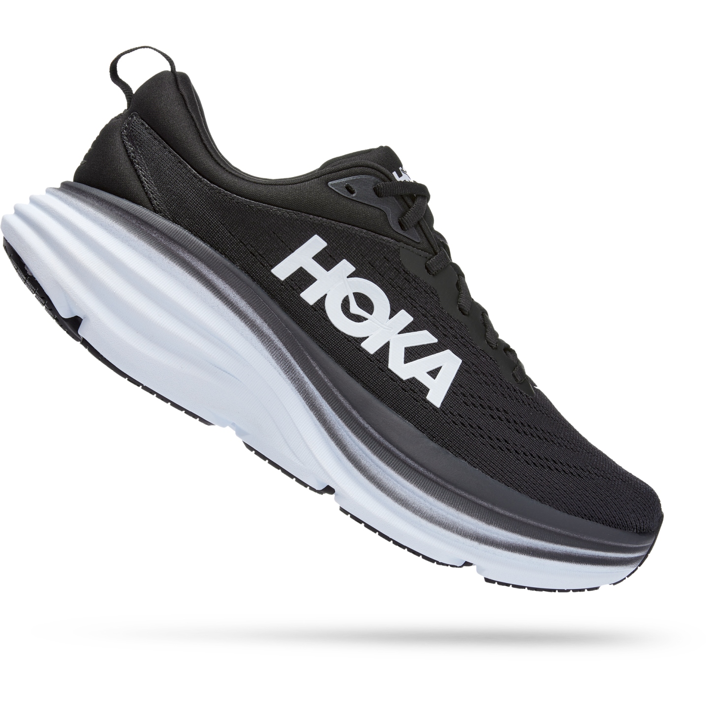 Hoka Bondi 8 Wide Running Shoes Men - black / white