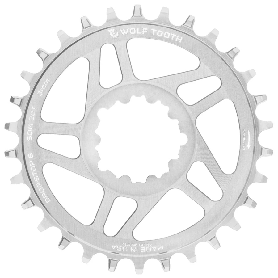 未使用 WolfTooth Drop-Stop B 42T SRAM 3bolt Wolf Tooth Chainring for SRAM 3-Bolt Direct Mount | Drop-Stop B