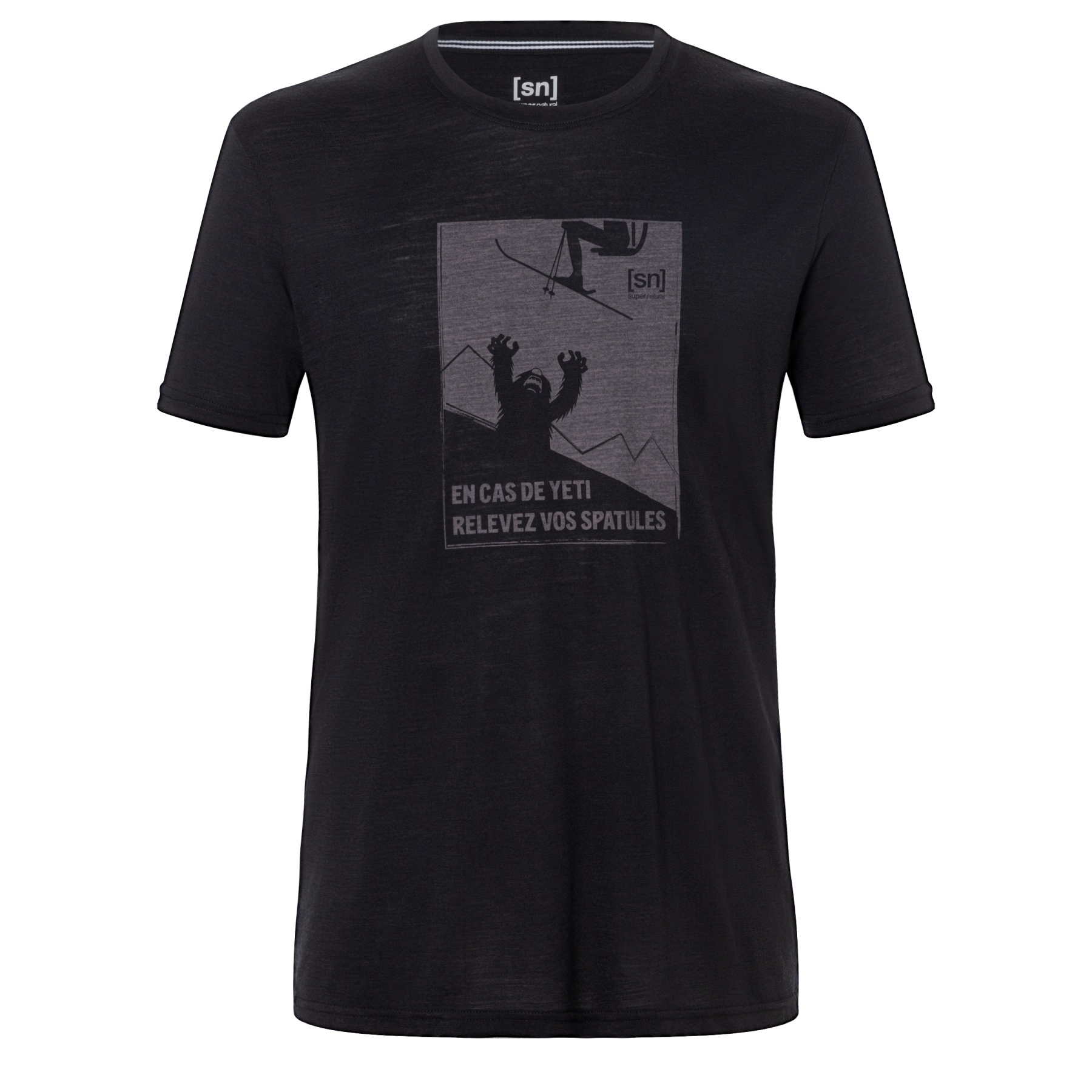 Produktbild von SUPER.NATURAL Yeti T-Shirt Herren - Jet Black/Peppercorn