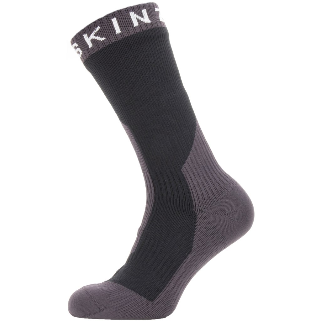 Productfoto van SealSkinz Waterdichte Halflange Sokken Voor Extreem Koud Weer - Zwart/Grijs/Wit