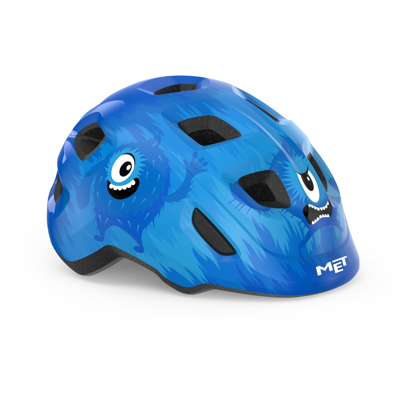 Picture of MET Hooray Bike Helmet Kids - blue monsters glossy