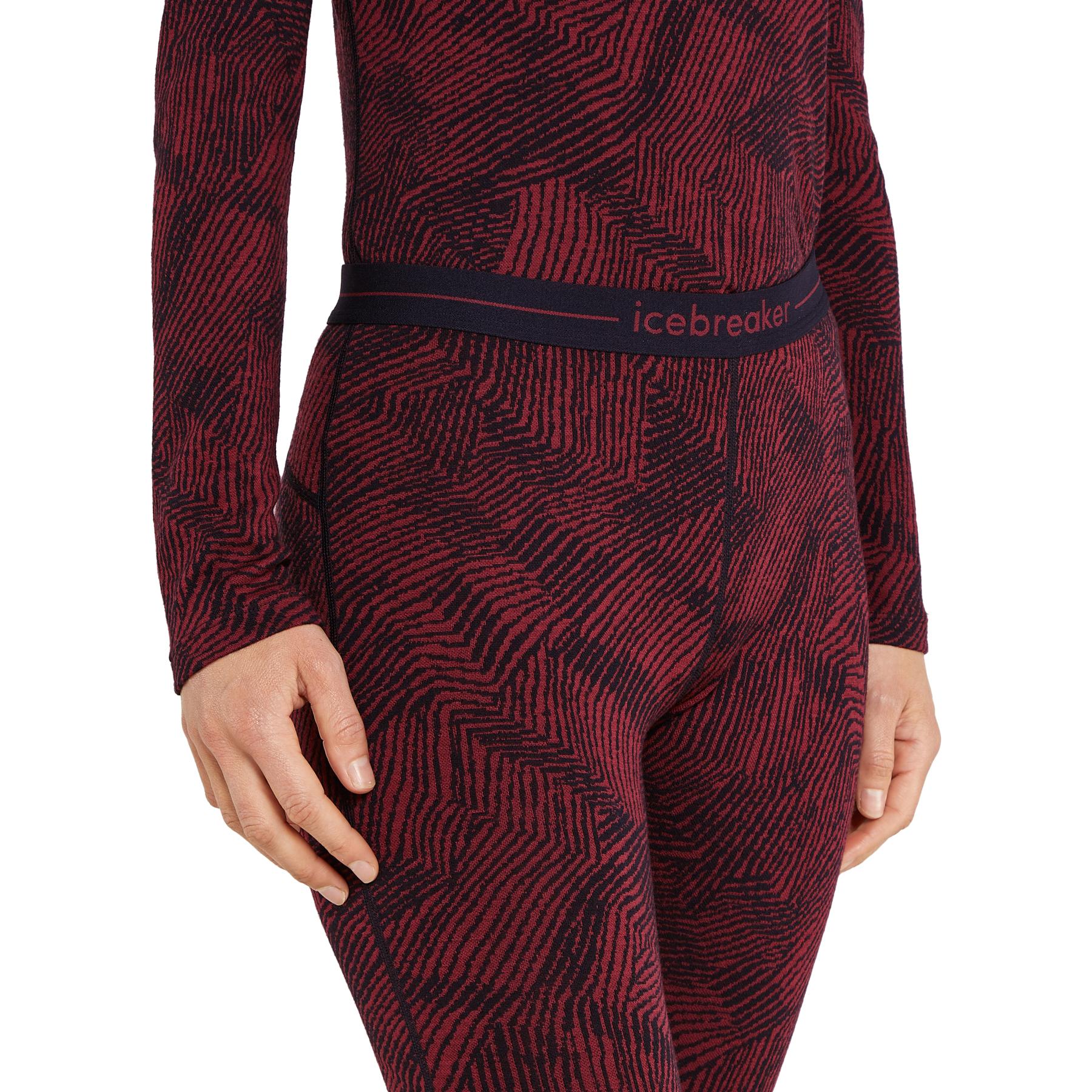 Icebreaker Merino 260 Vertex Thermal Leggings Frozen Forms Women  Black/Port