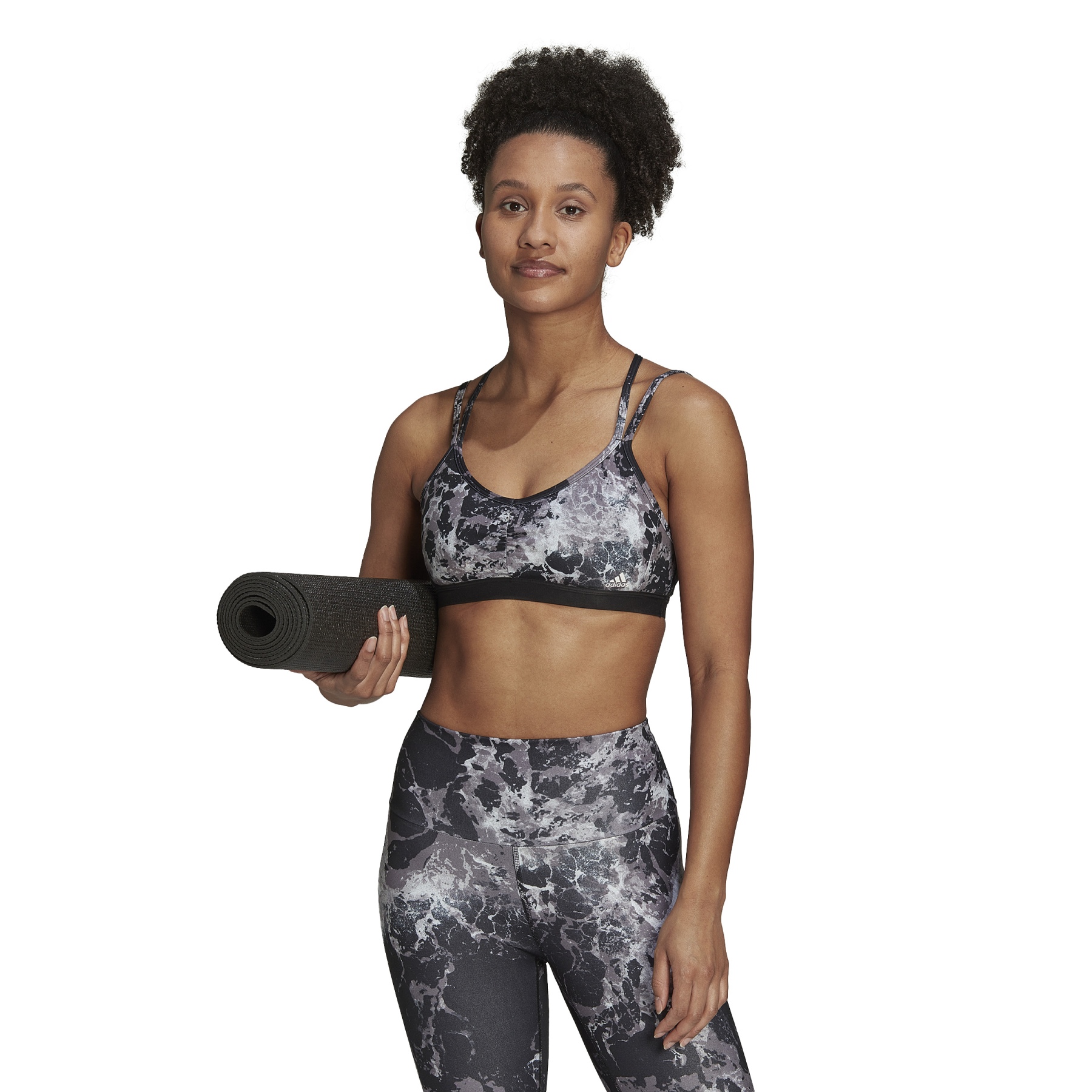 Print adidas Yoga bliss - Bra Allover Women Studio Sports Essentials HL6114 orange Light-Support