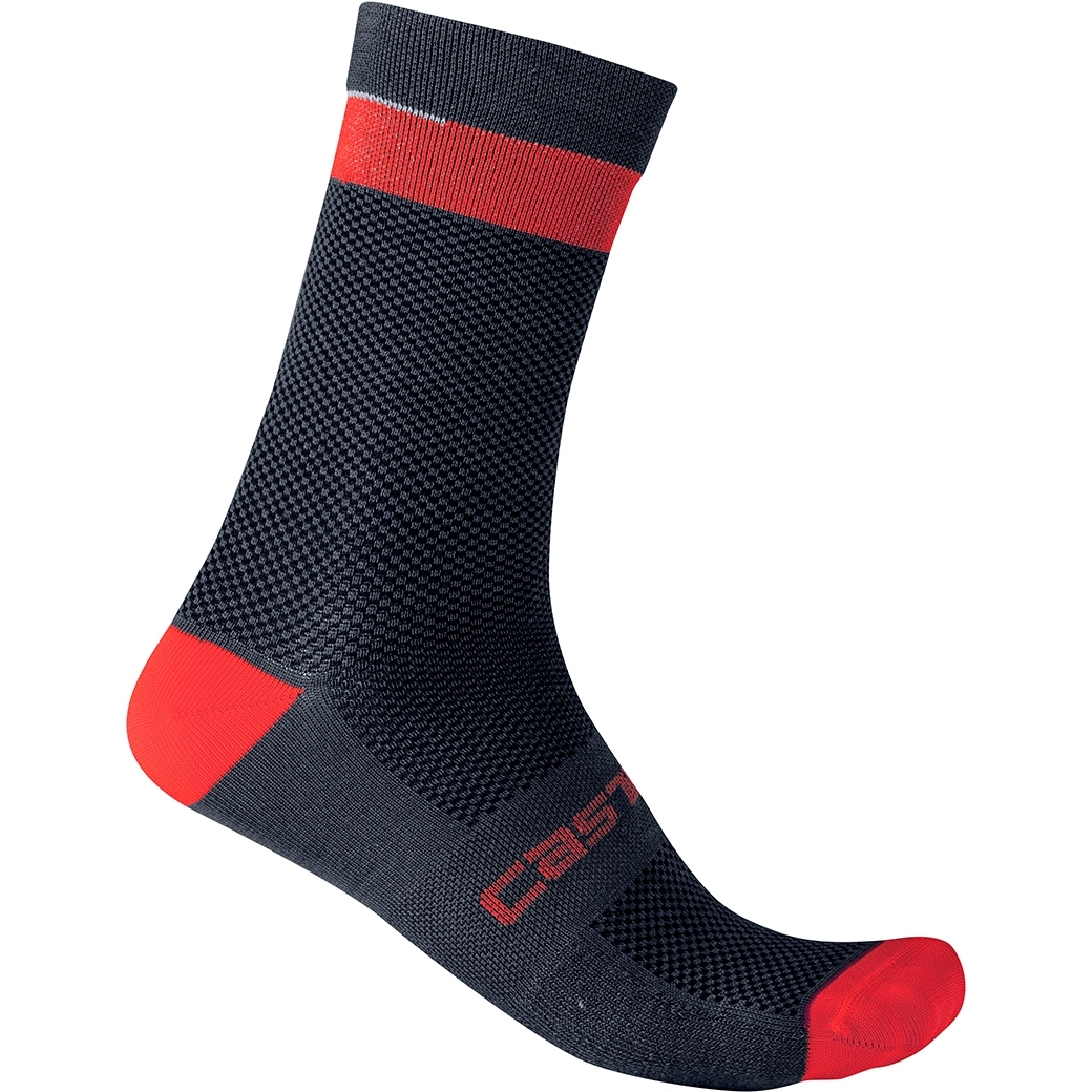 Picture of Castelli Alpha 18 Socks - savile blue/red