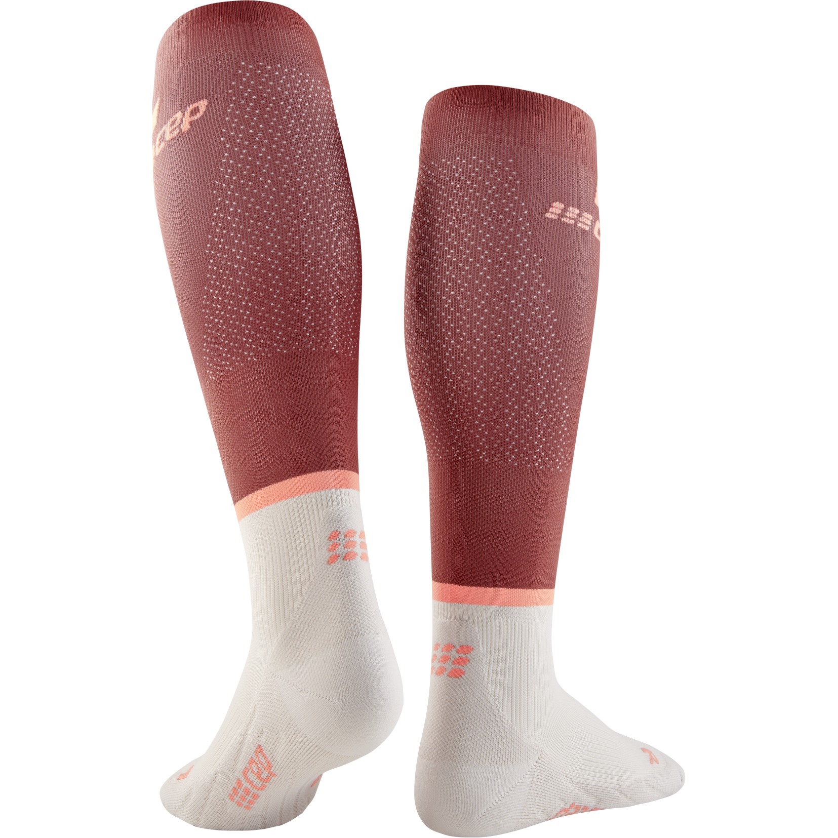 CEP The Run Tall Compression Socks V4 Women - red/off white