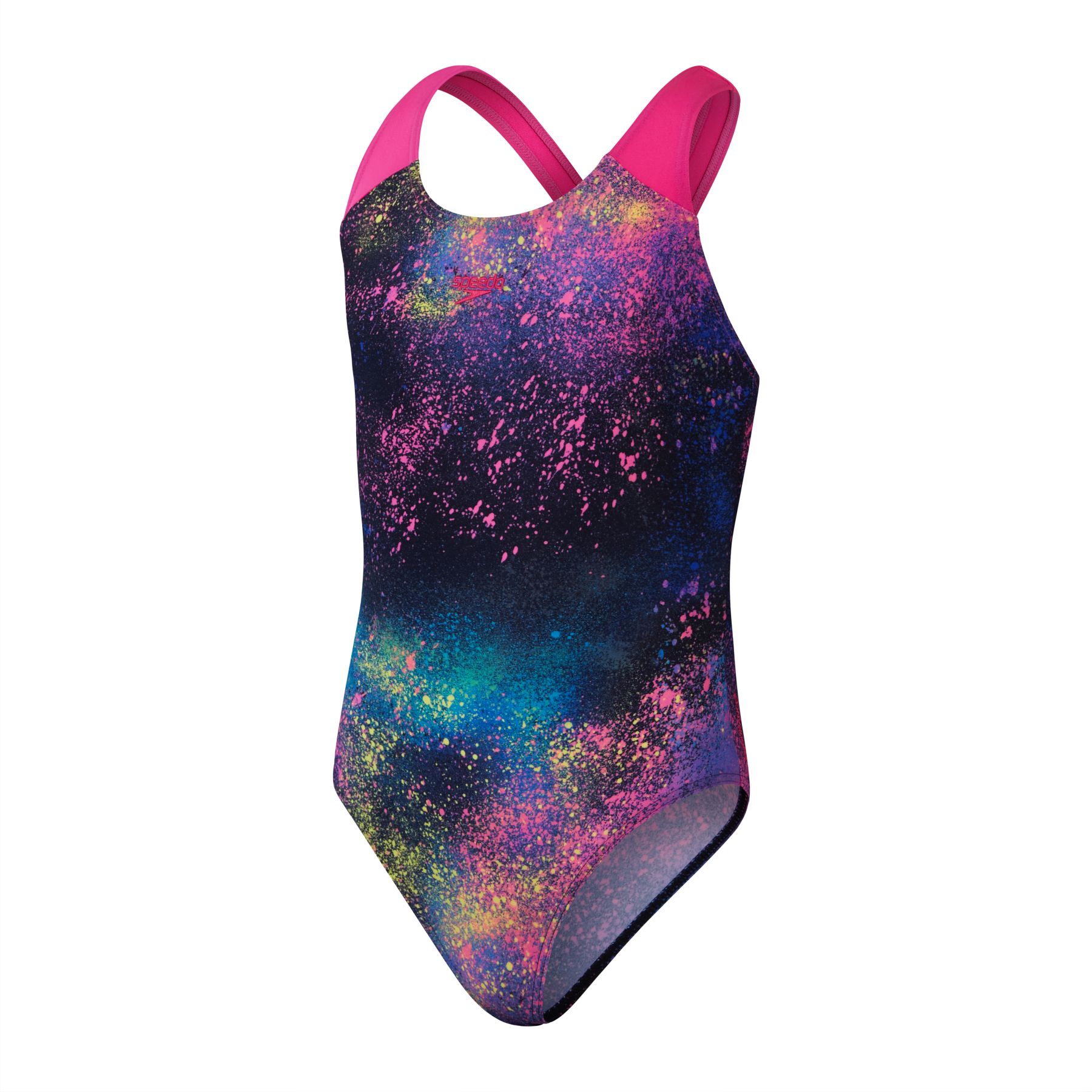 Produktbild von Speedo Digital Allover Splashback Badeanzug Mädchen - black/flare pink/bolt/lemon drizzle/true cobalt
