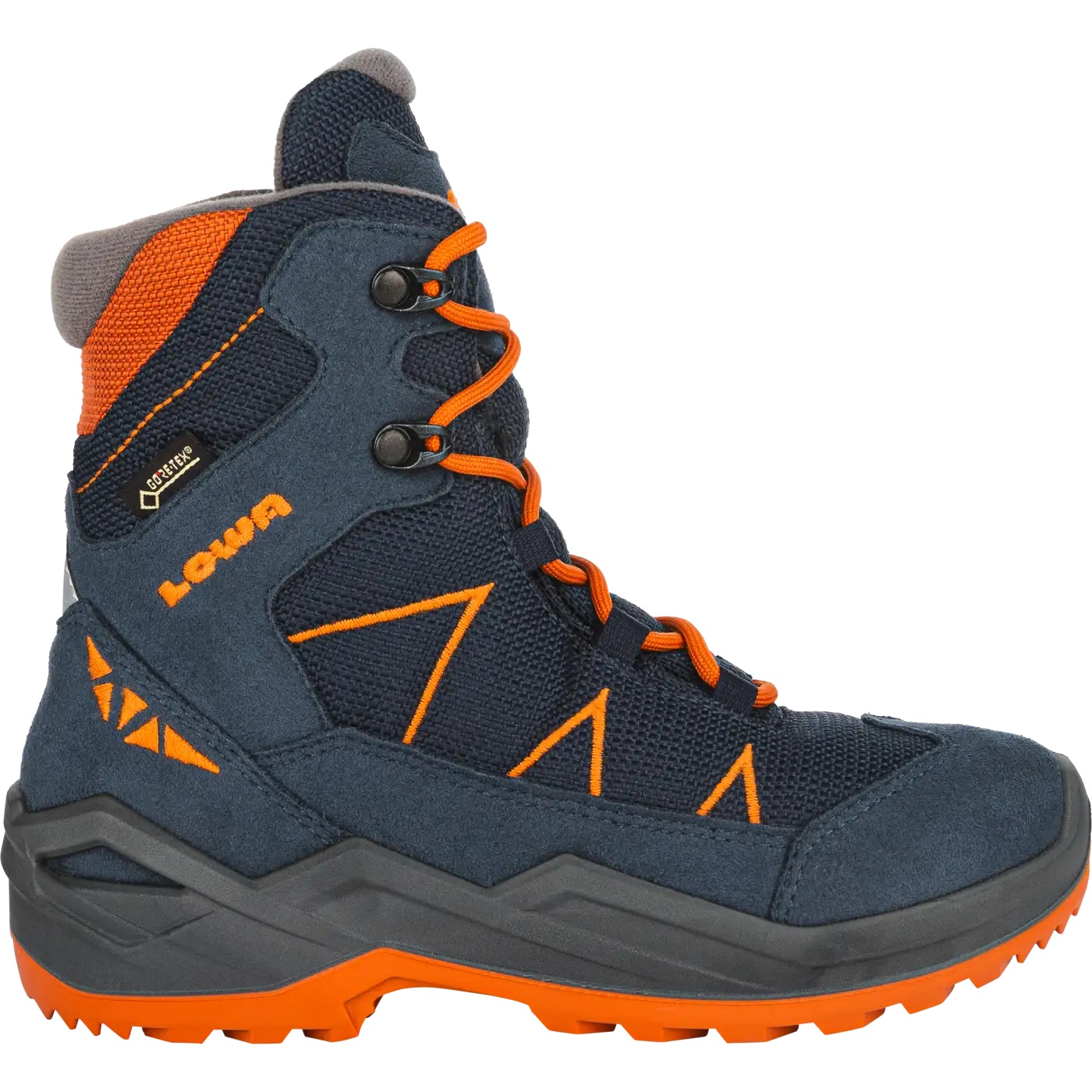 Image of LOWA Jonas GTX Mid Kids Shoe (Size 25-35) - blue/orange