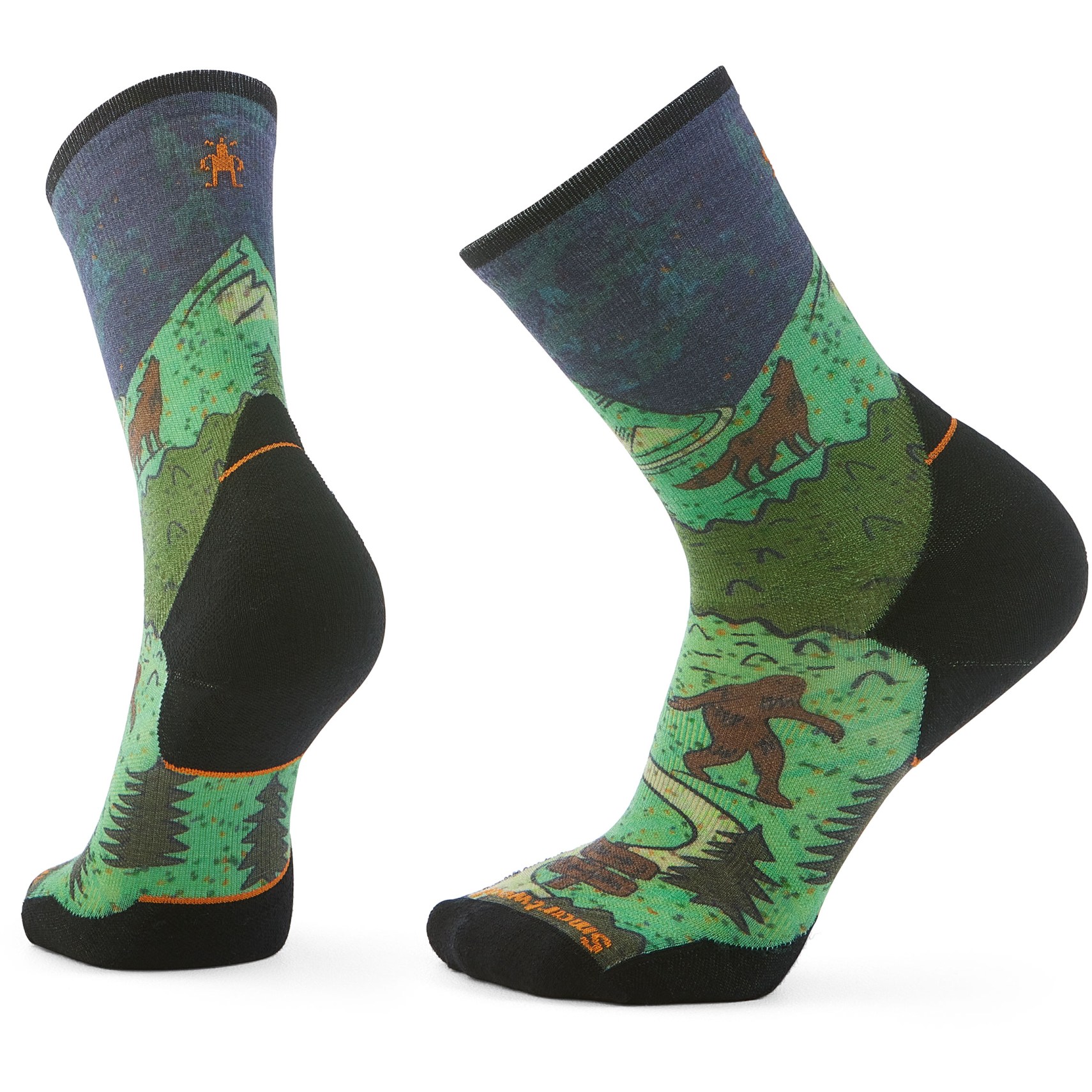 Productfoto van SmartWool Targeted Cushion Neature Print Crew Trail Running Sokken - G74 twilight blue