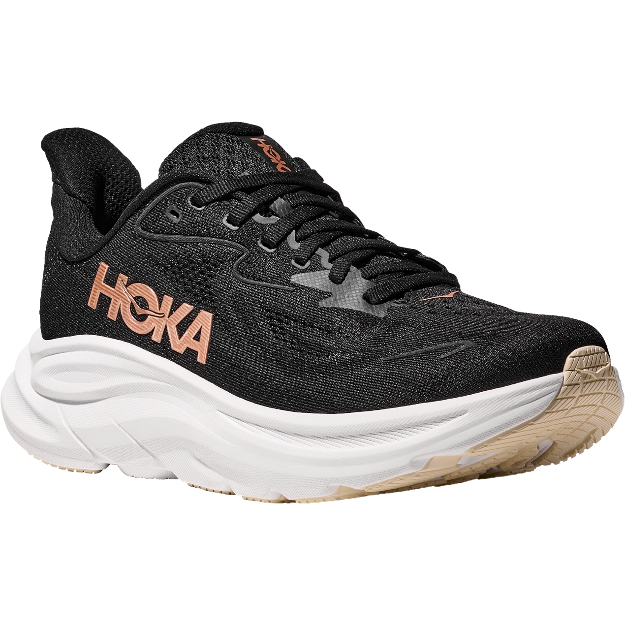 Женские кроссовки для бега Hoka Clifton 10 - черный / розово-золотой