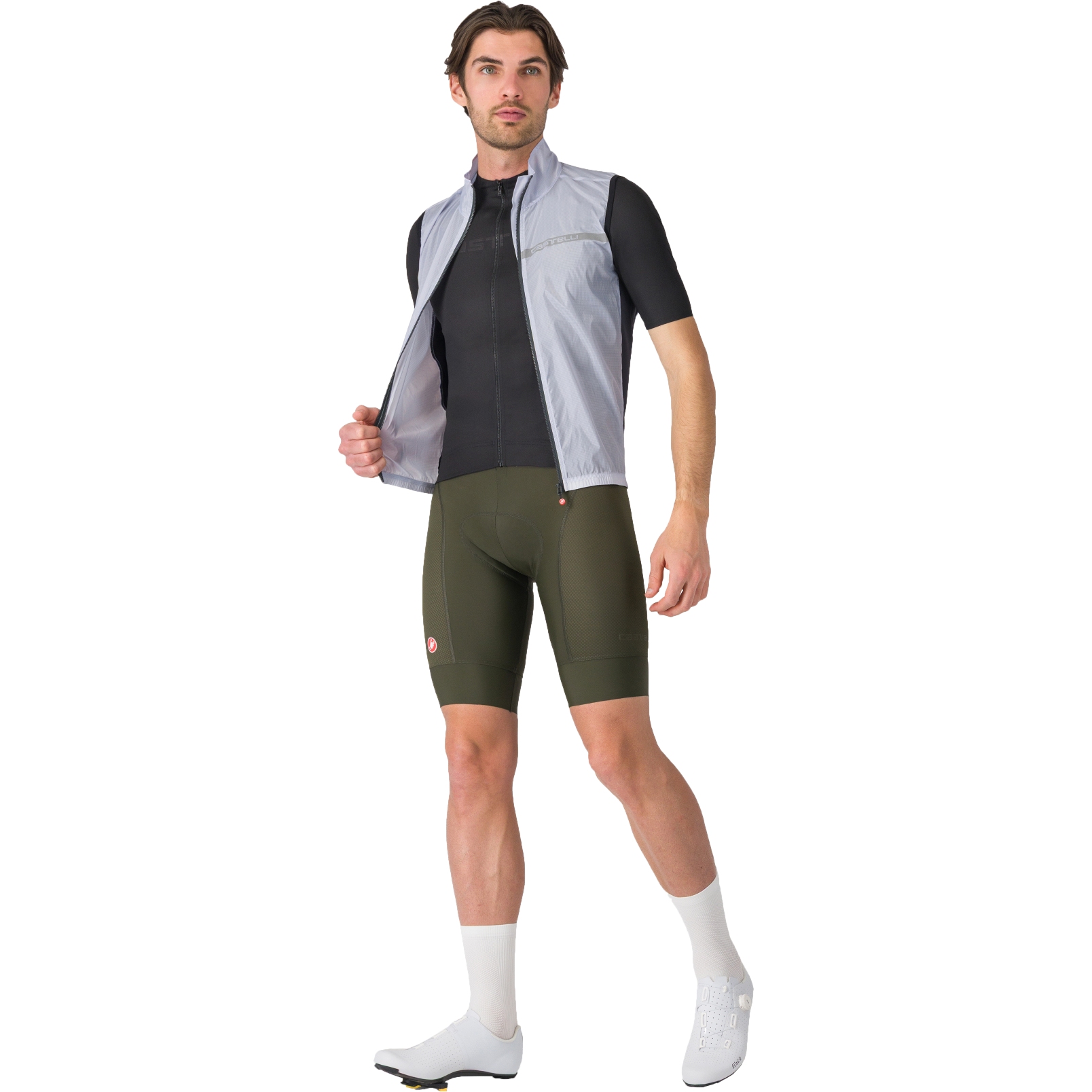 CASTELLI SQUADRA STRETCH VEST・カステリ（シルバー） Castelli Squadra Stretch Vest Men - silver grey/dark grey | BIKE24