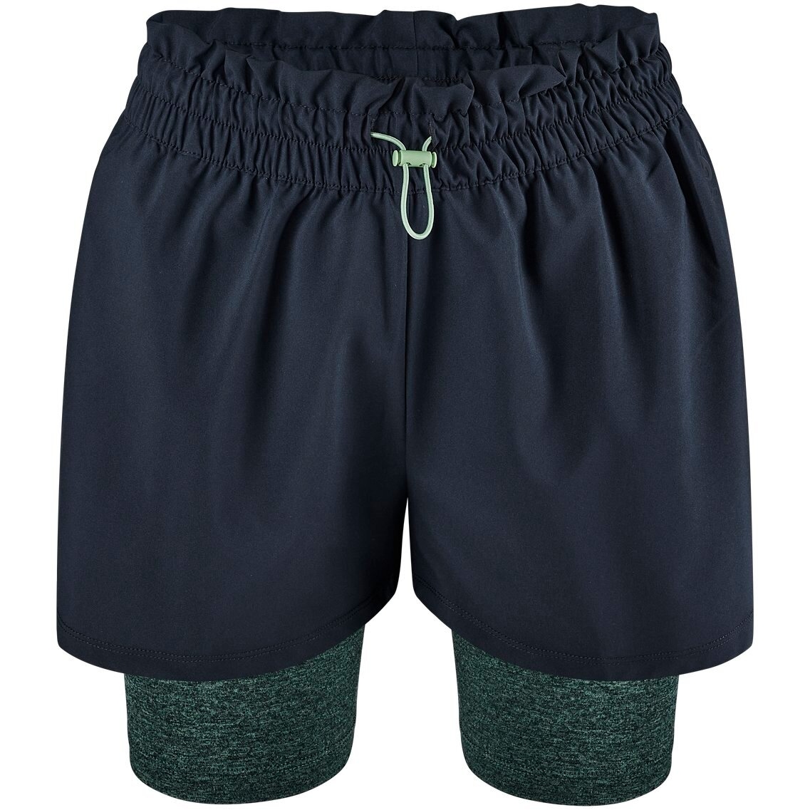 Productfoto van Odlo Active 365 5 Inch 2-in-1 Shorts Dames - black - camping green