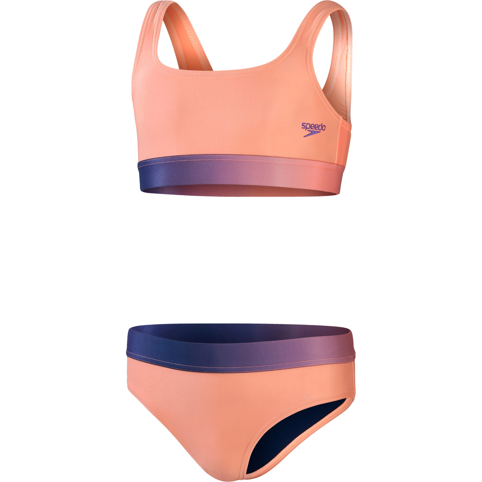 Produktbild von Speedo Contrast Band Bikini Mädchen - soft coral/miami lilac
