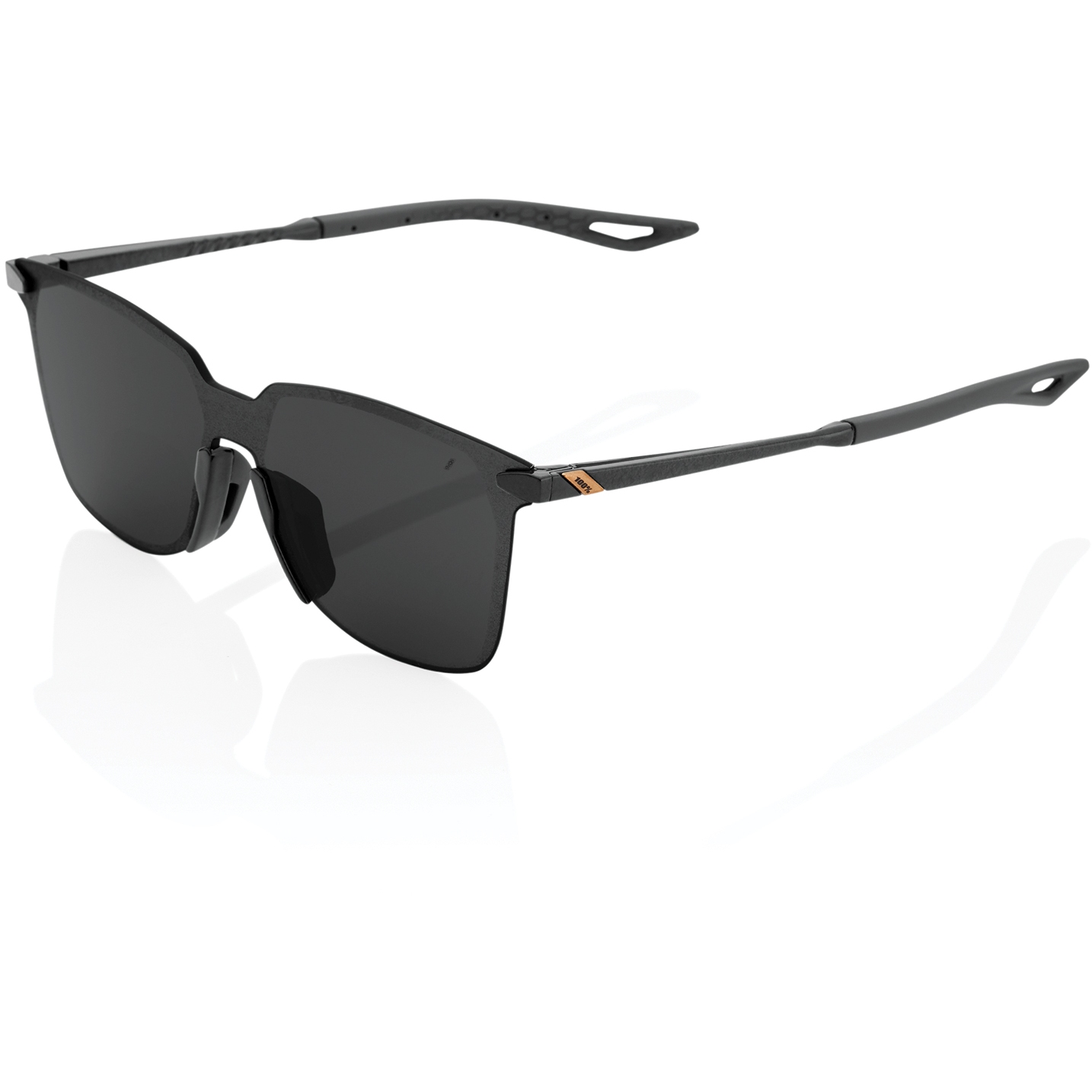Picture of 100% Legere Square Glasses - Smoke Lens - Polished Black