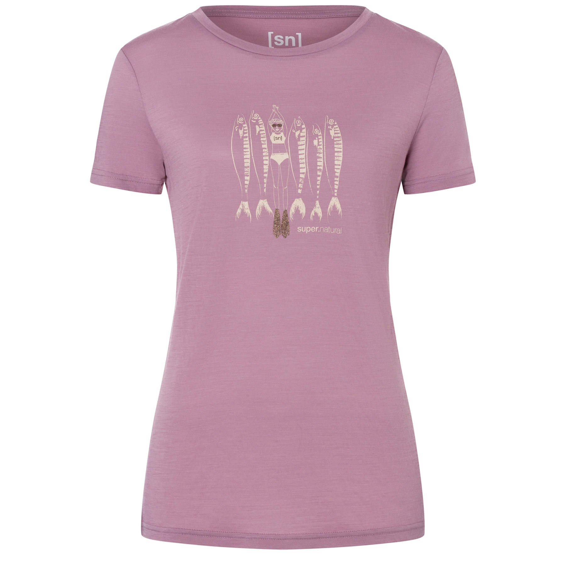 Produktbild von SUPER.NATURAL Copper Sardine T-Shirt Damen - Orchid/Semolina/Copper