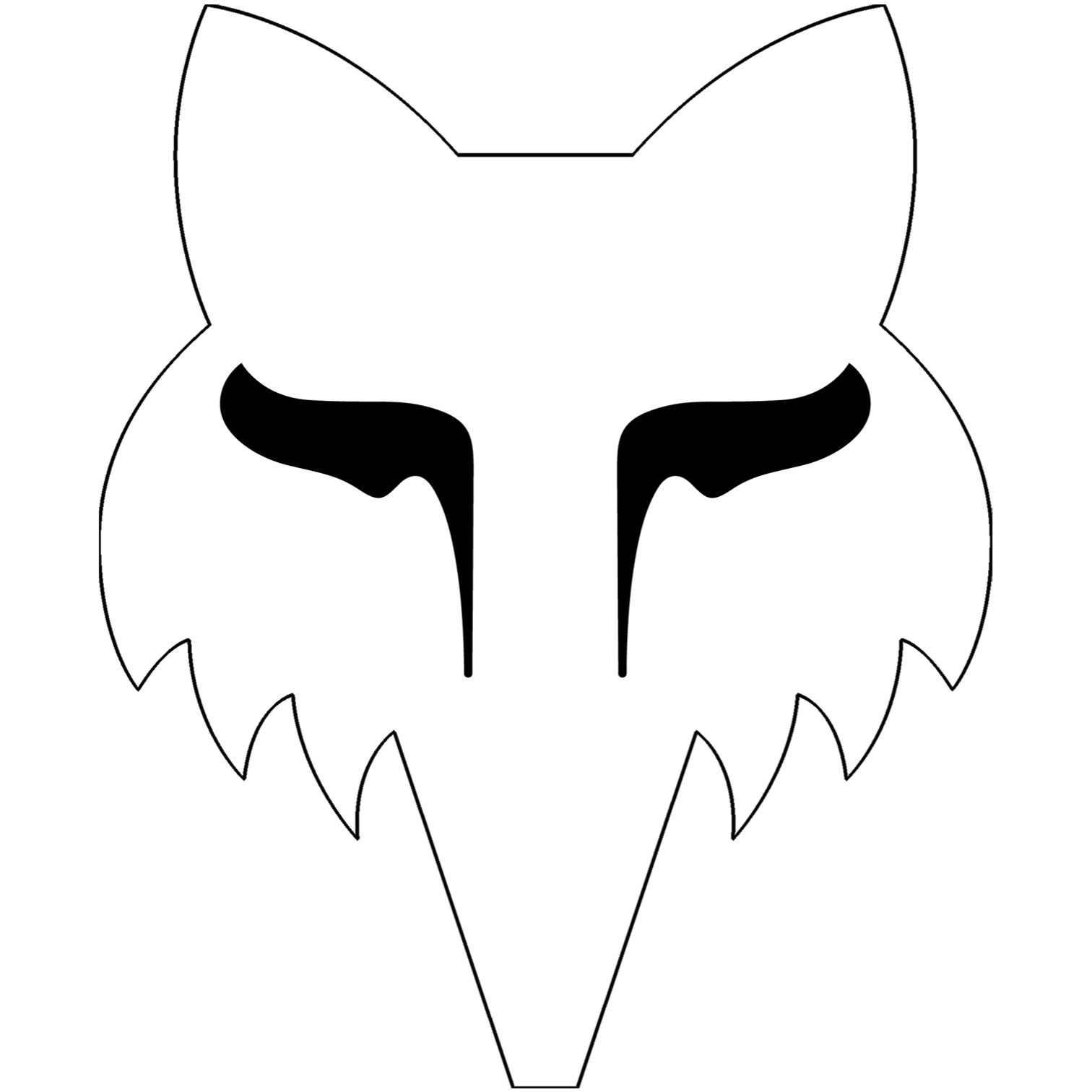 Picture of FOX Head 7&quot; Stickers - white