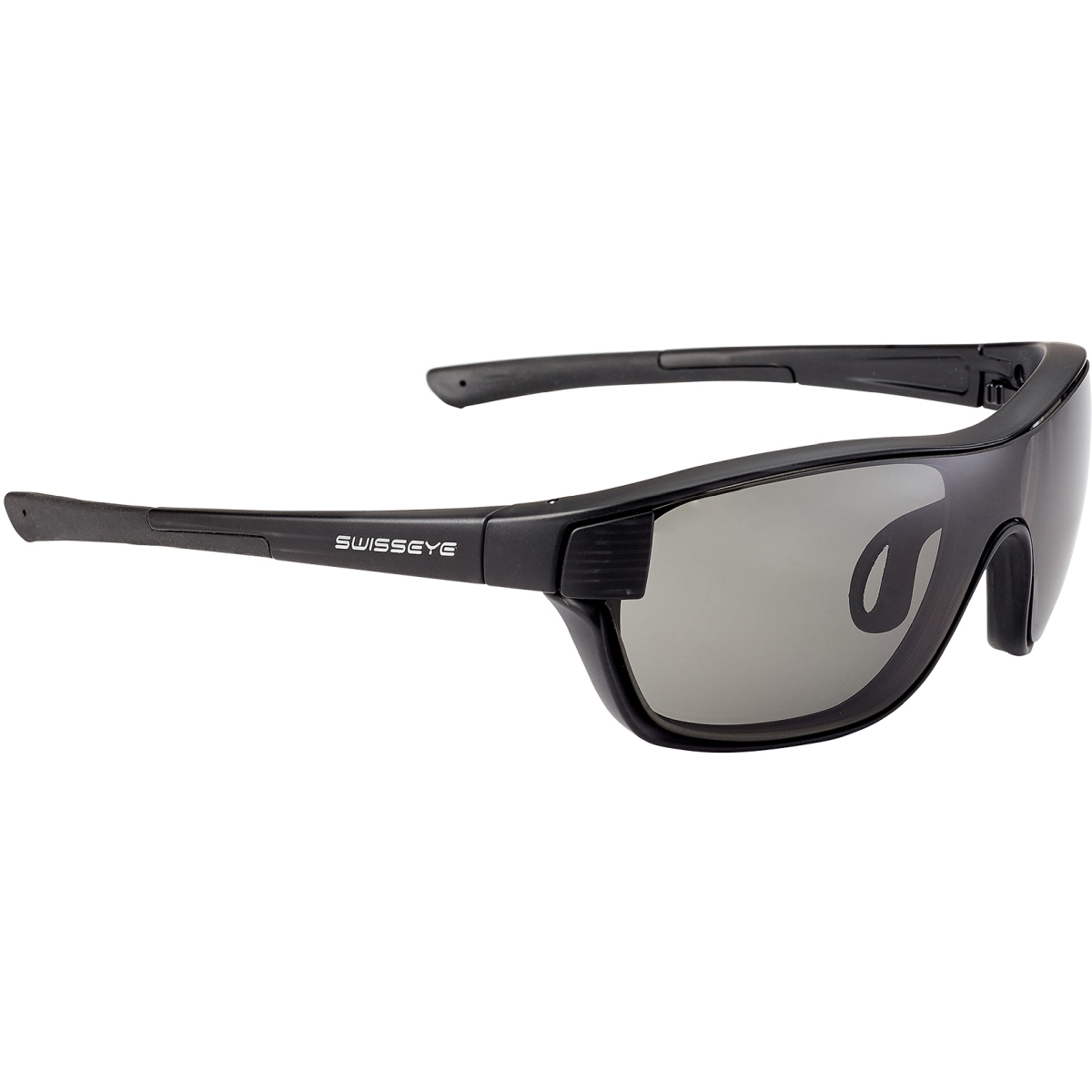 Picture of Swiss Eye M-Cover Glasses - Black Matt Striped - Smoke + Orange + Clear 12541