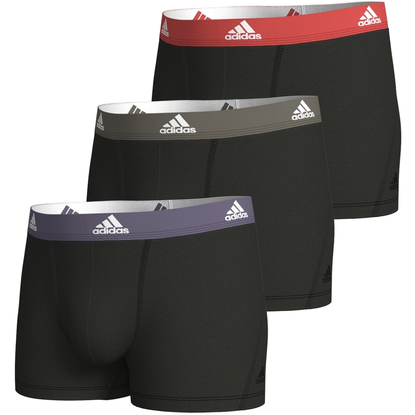 adidas Sports Underwear Active Flex Cotton Trunk Men - 3 Pack - 079-black