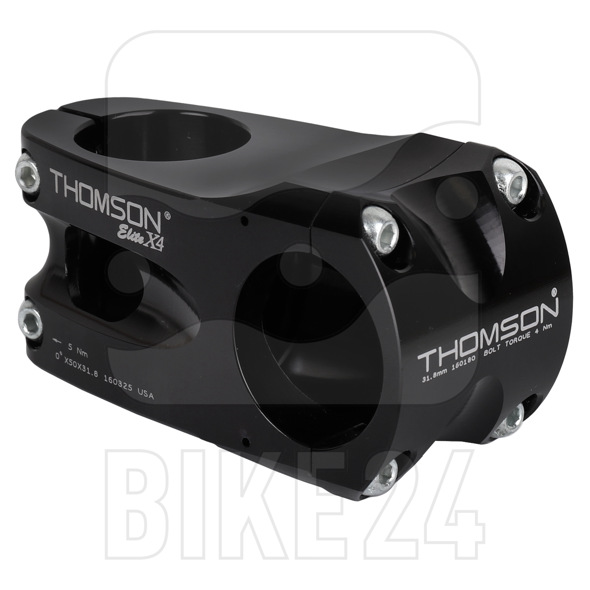 Productfoto van Thomson Elite X4 - 31.8 mm - MTB Stem - 1 1/8&quot; - 40-60mm - black