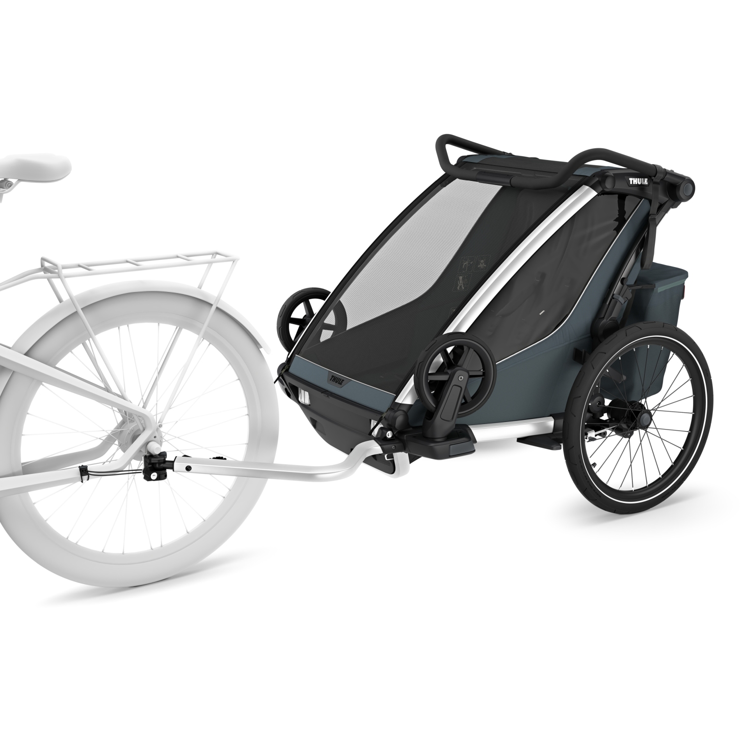 Thule Chariot Cross 2 Double - Bike Trailer for 2 Kids - dark