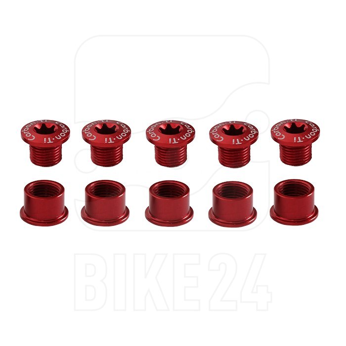 Picture of Carbon-Ti X-Fix Road Chainring Fixing Bolt Set - red