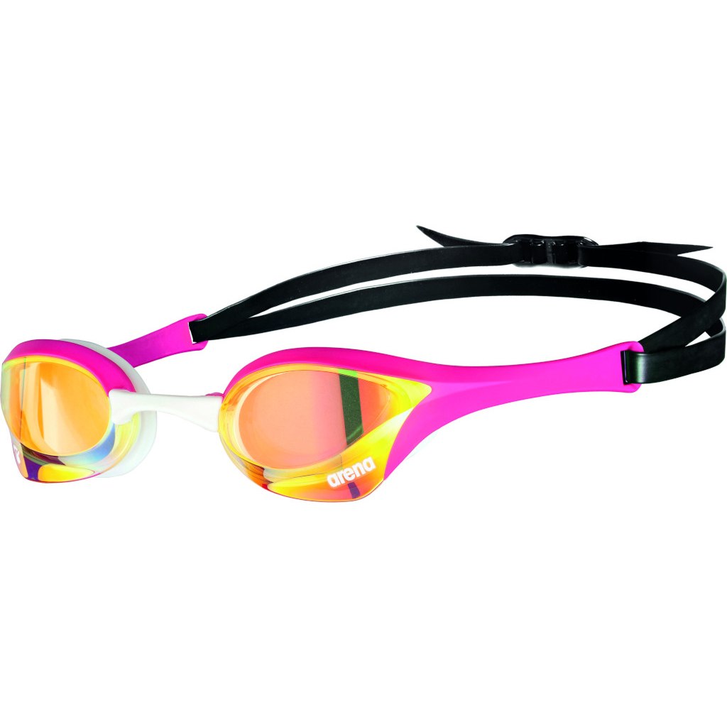 Image of arena Cobra Ultra Swipe Mirror Swimming Goggle - Yellow Copper - Pink