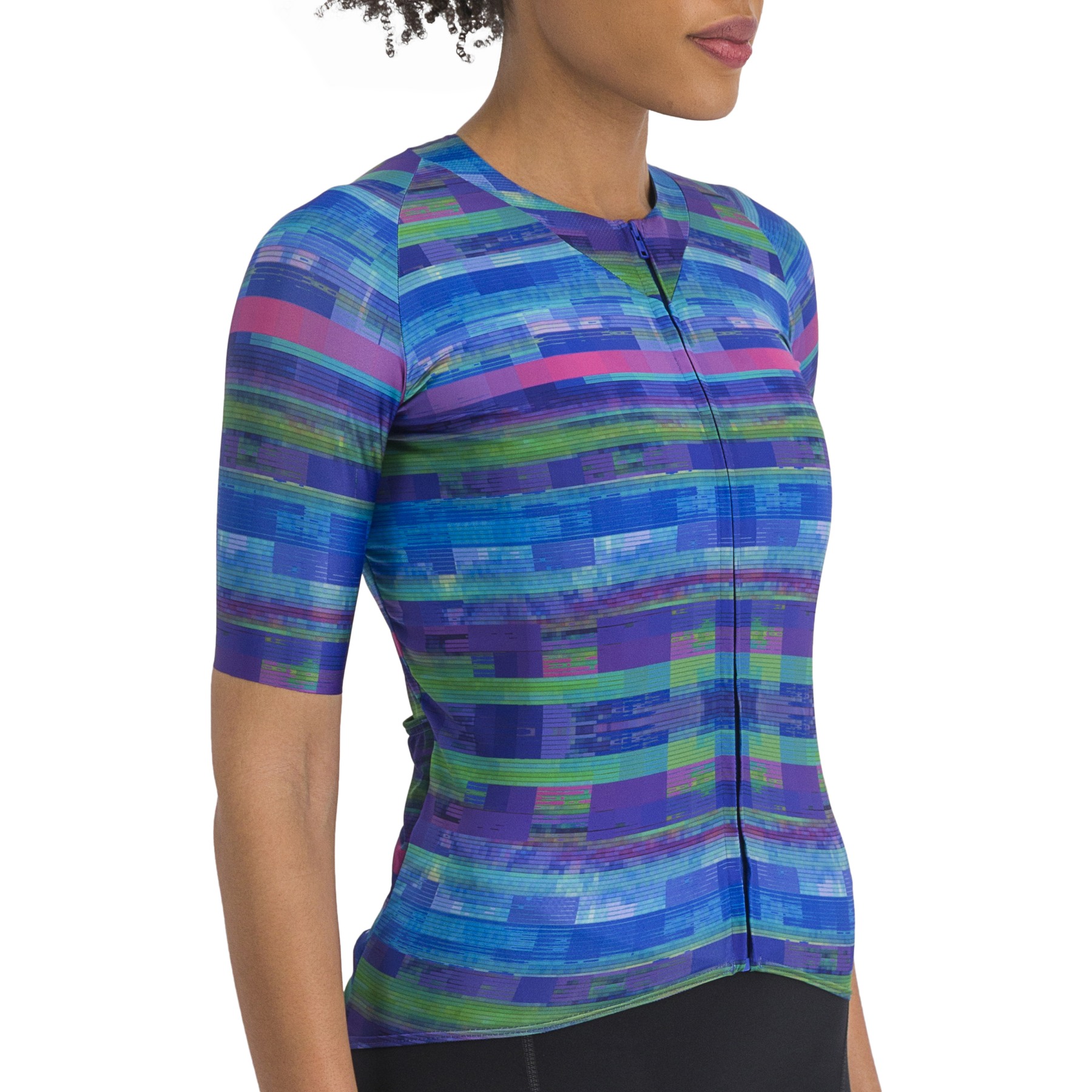 Photo produit de Sportful Maillot Femme - Glitch Bomber - 464 Multicolor Blue