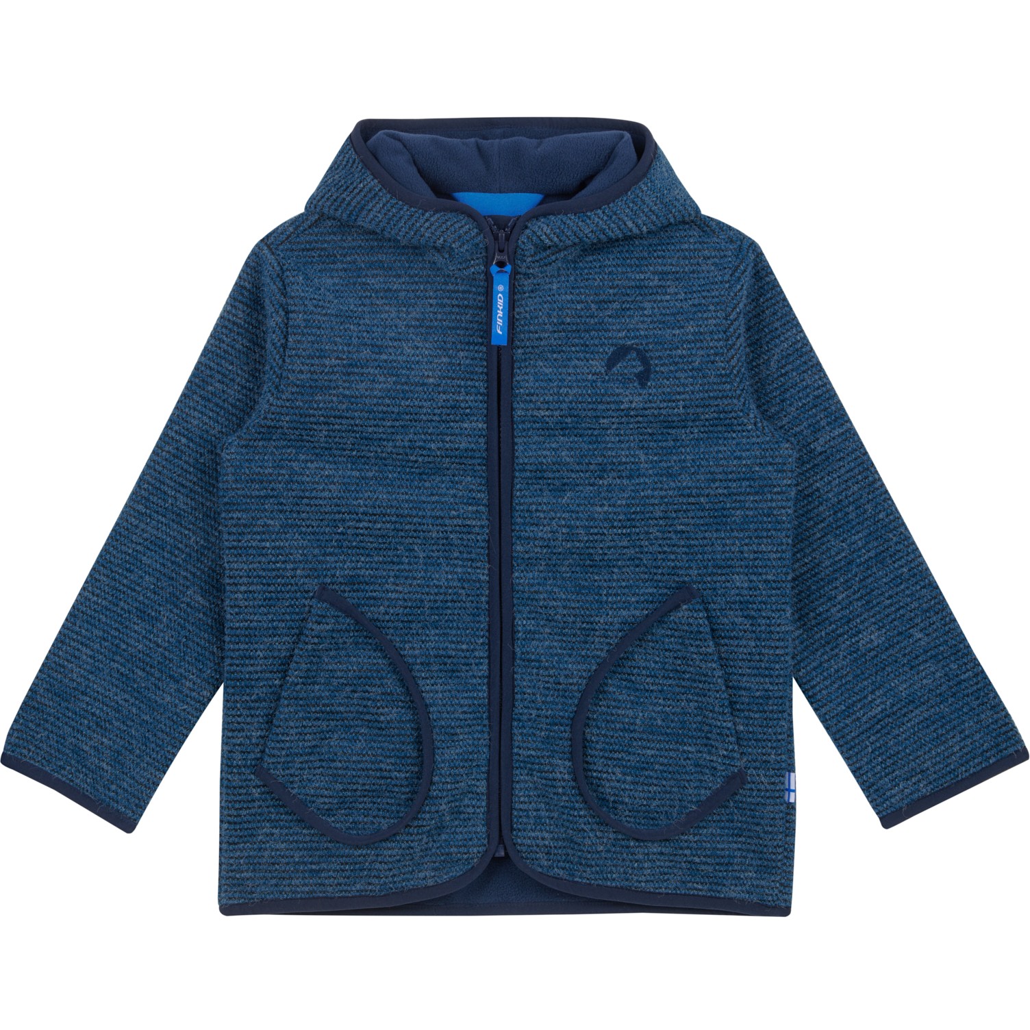 Picture of Finkid TONTTU WIND Zip-In Inner Jacket - Kids Knitted Softshell Jacket - blue melange