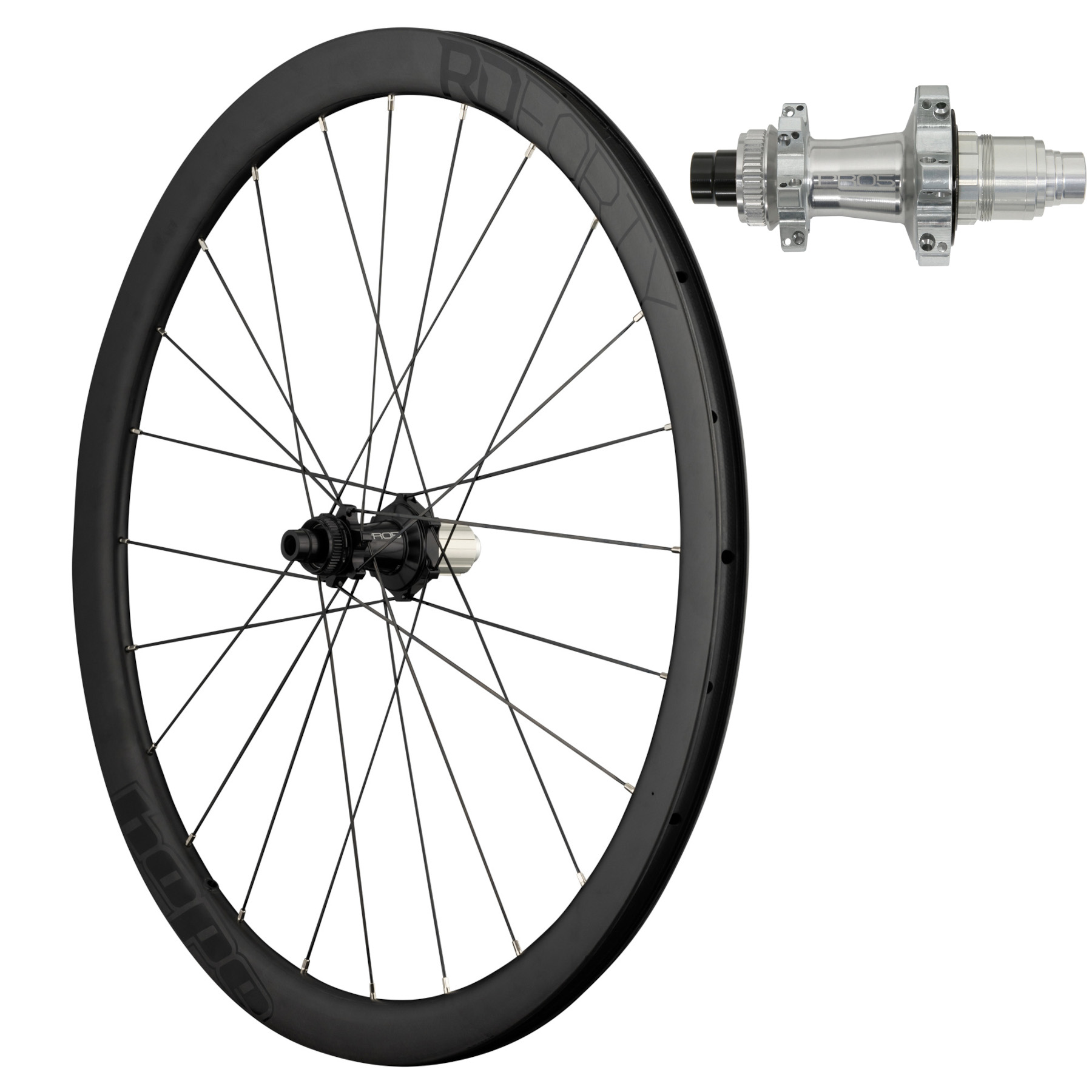 Kuva tuotteesta Hope RD40 Pro 5 Straight Pull Takapyörä - 28&quot; | hiilikuitu  | Clincher | 24-Reikäinen | Centerlock - 12x142mm - XDR | hopea